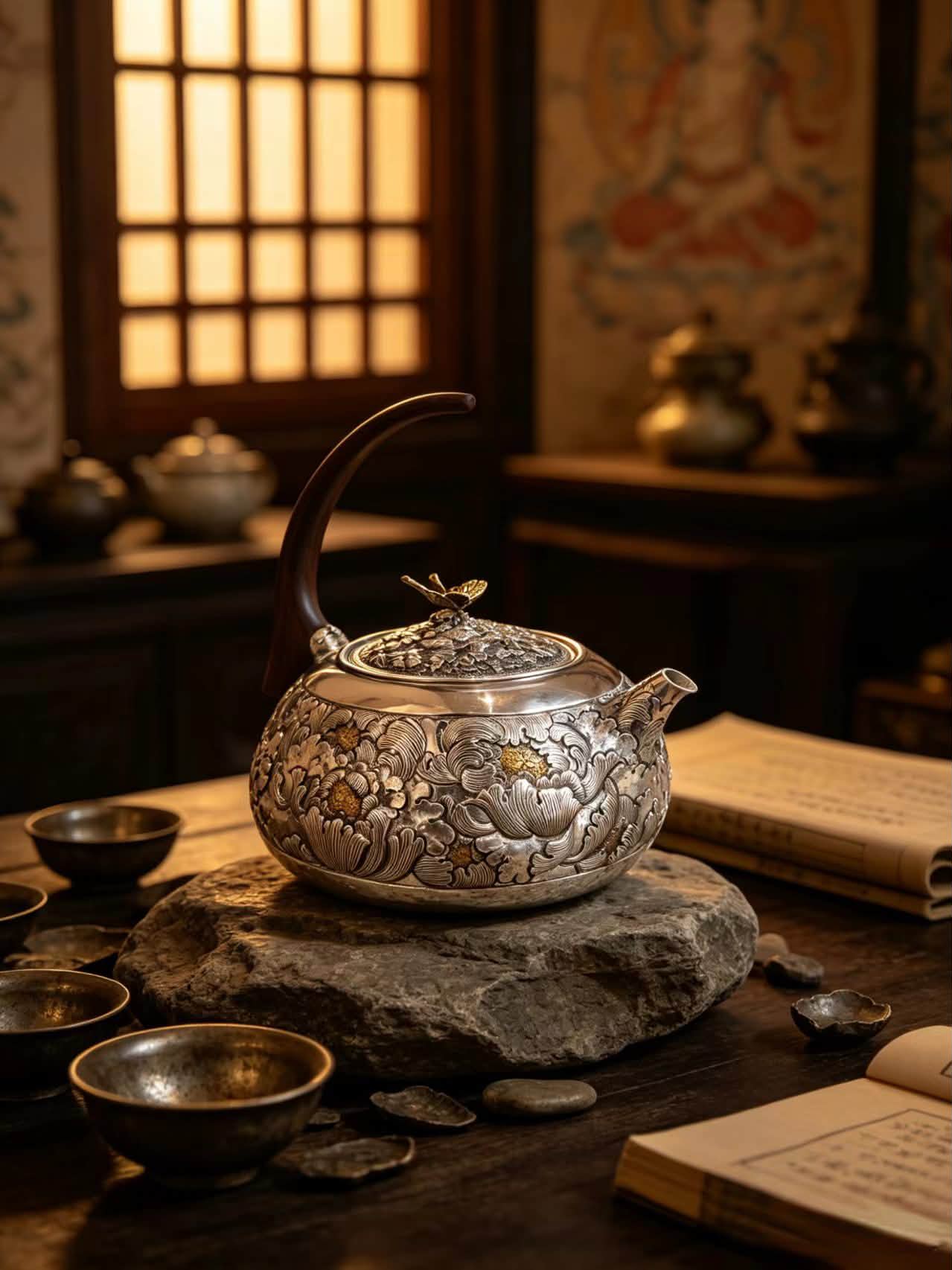 闭眼直接冲！重工飞天牡丹银壶，自用收藏都绝了。#银壶#非遗文化#高端