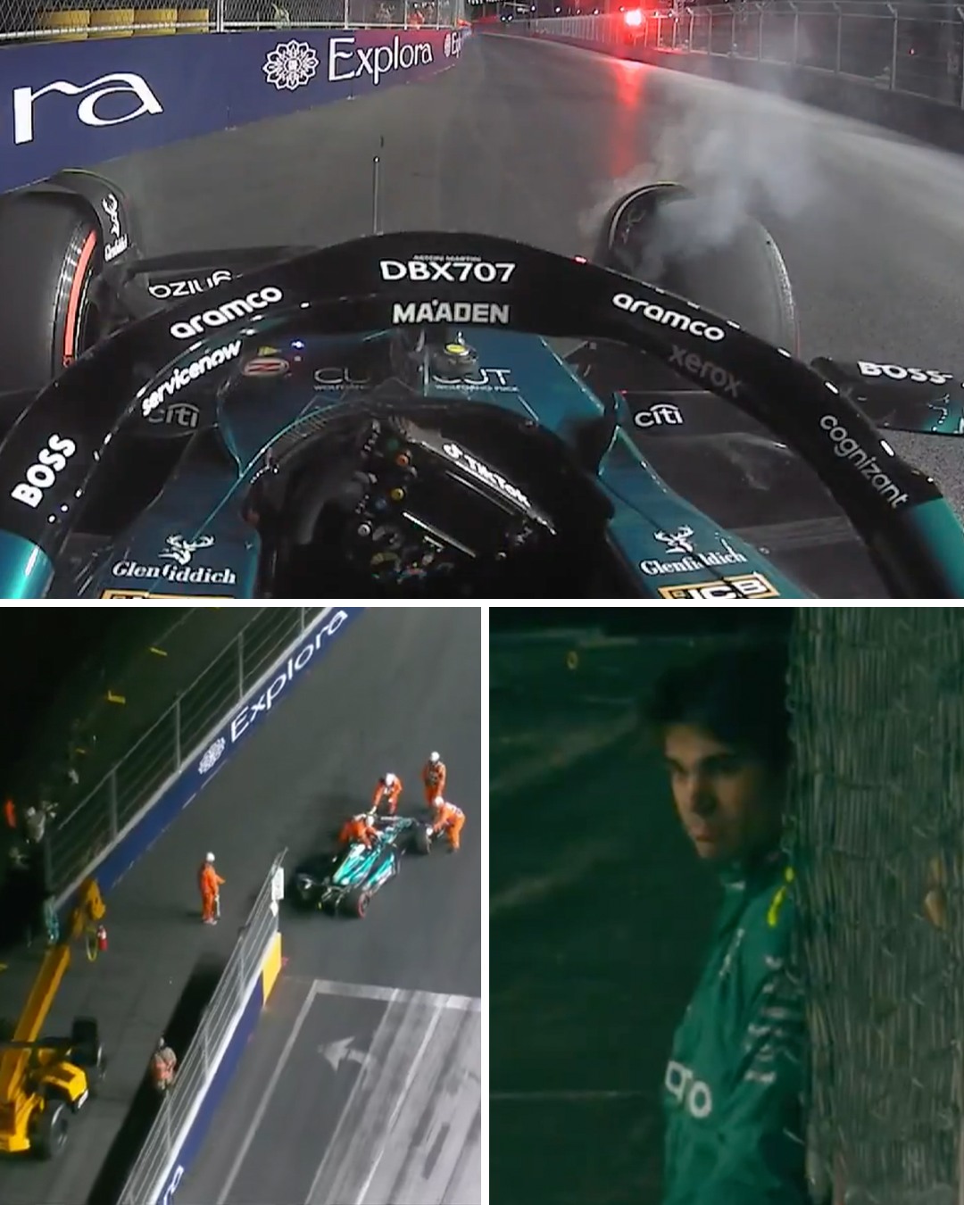 ESPN F1 - Lance Stroll's car lost power towards the end of...