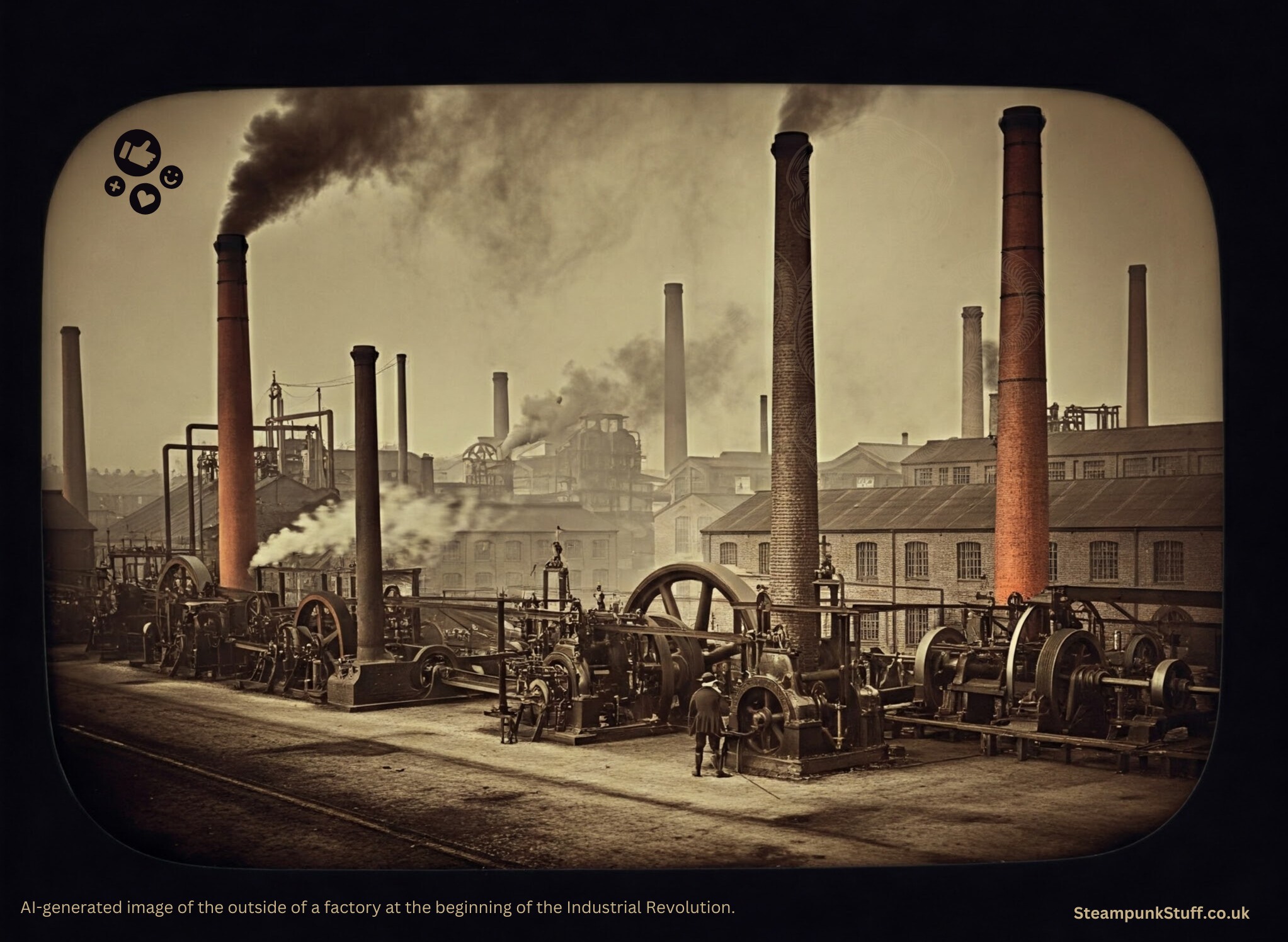 Steampunk - The outside of a factory at the beginning of the Industrial ...