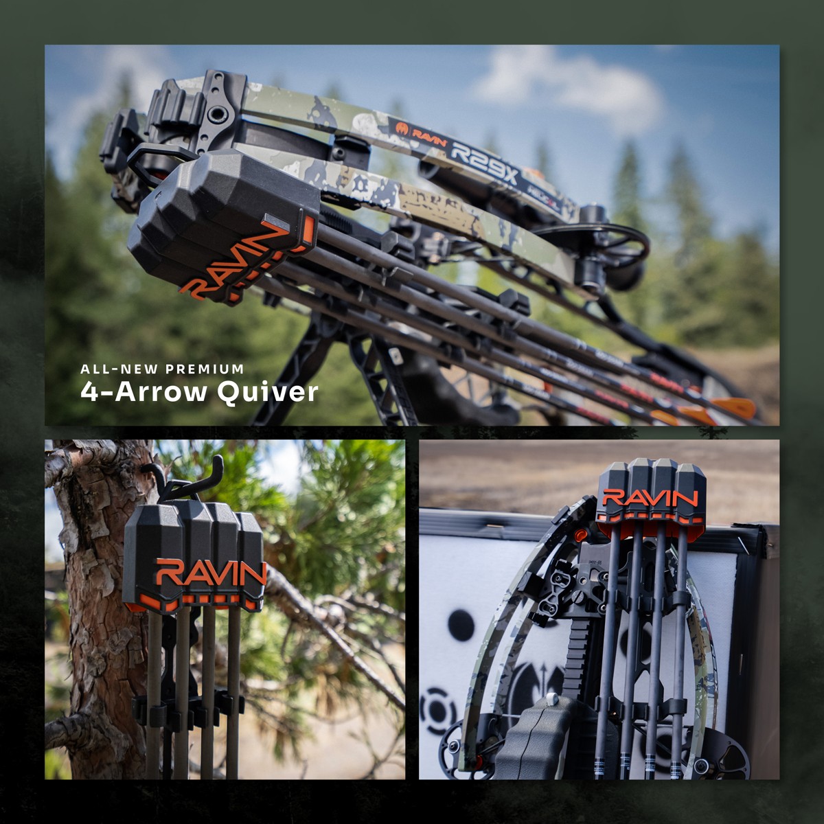 Ravin R200 Quick-Detach 3-Arrow Quiver - Designed Specifically For Ravin Crossbows - Secure Broadhead Storage