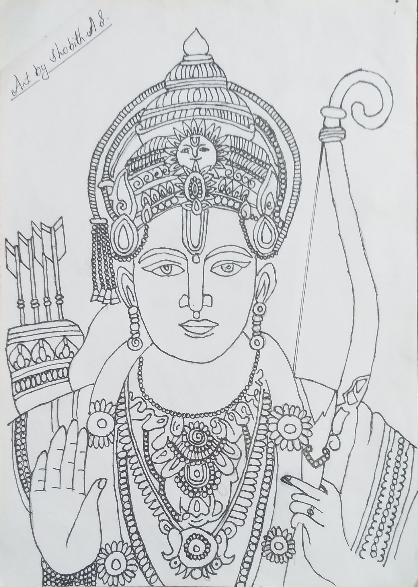 Easy Lord Rama Drawing