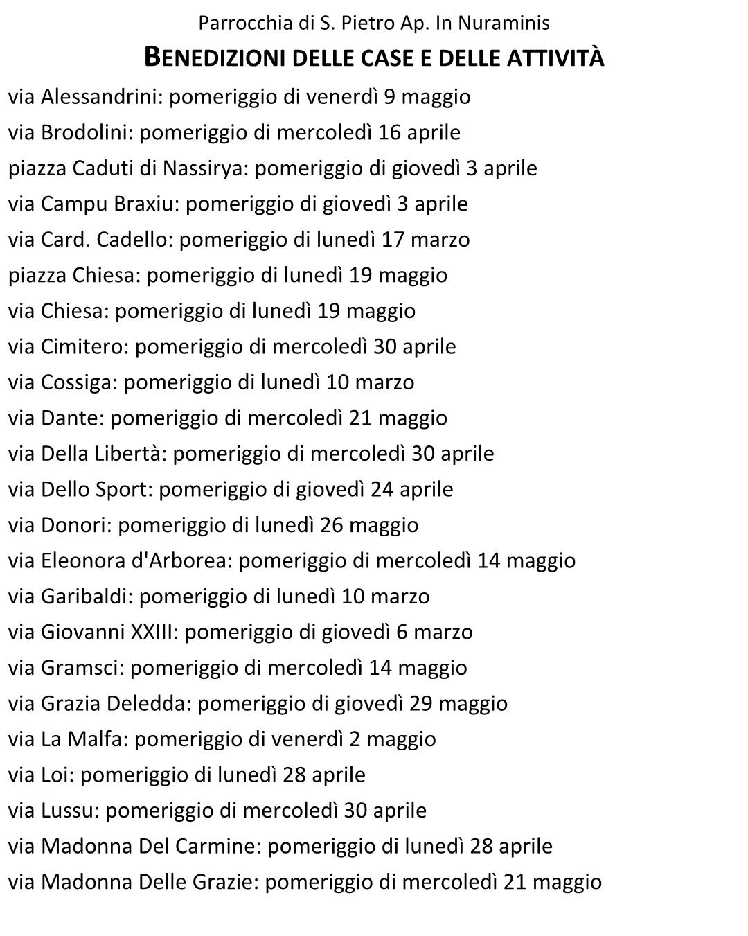 Quest'anno, a... - Parrocchia San Pietro Apostolo - Nuraminis | Facebook
