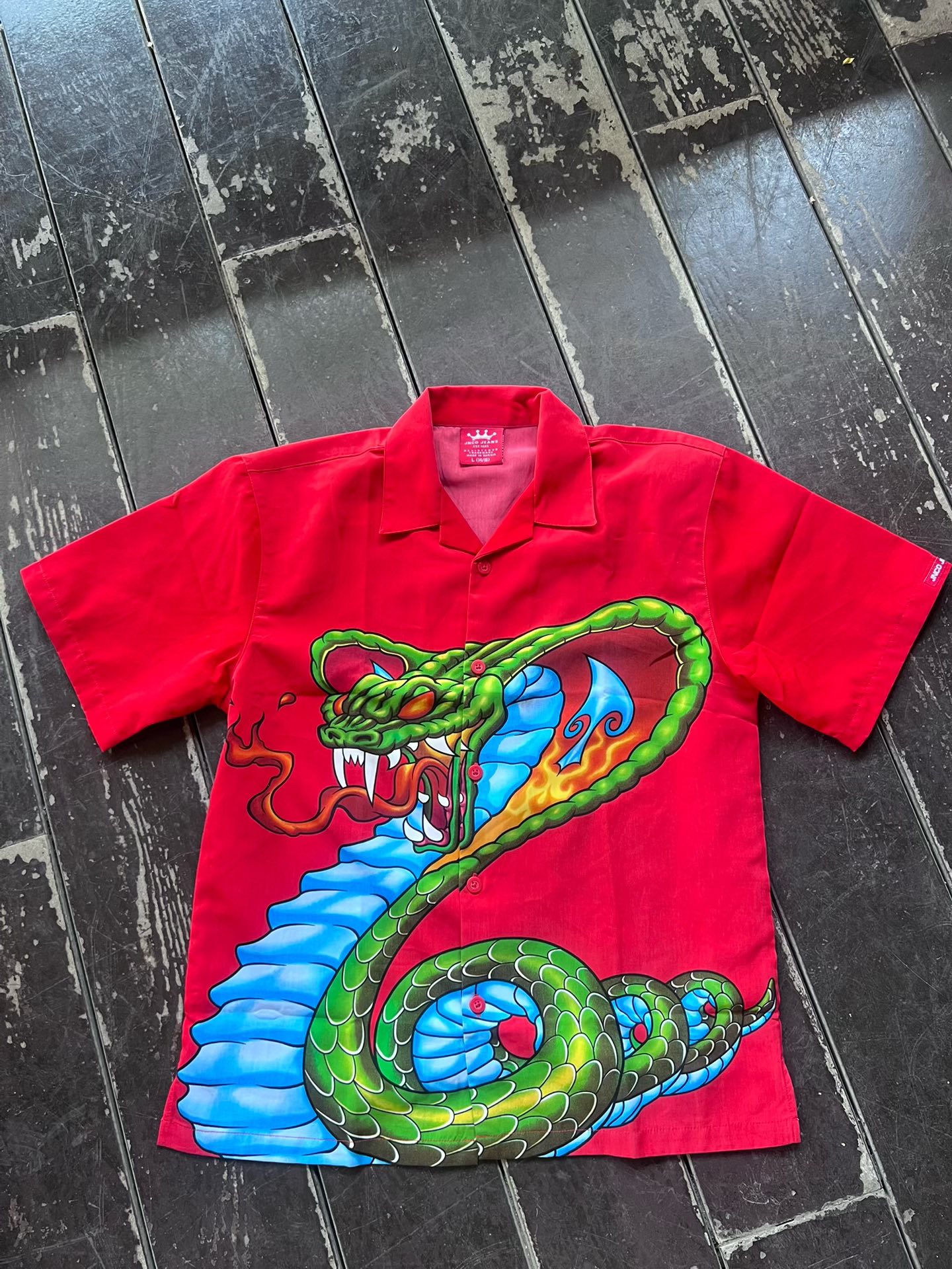 JNCO Jeans Vintage Cobra Snake Flame Hawaiian