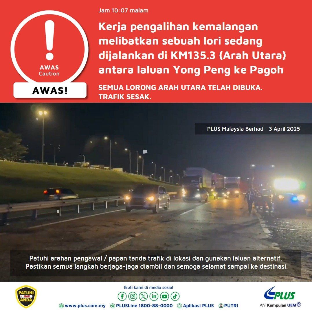 PLUS Malaysia - MAKLUMAN TERKINI: STATUS TERKINI, SEMUA... | Facebook