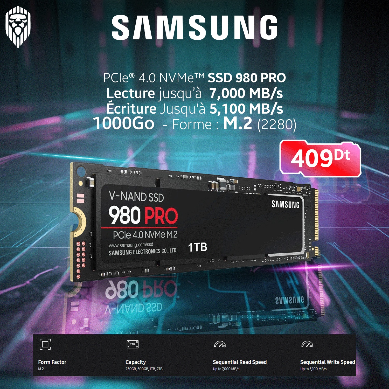 Expert - 🔹 SAMSUNG 980 PRO EVO NVMe M.2 1TB – 409 DT ⚡ Jusqu’à 12,7x ...