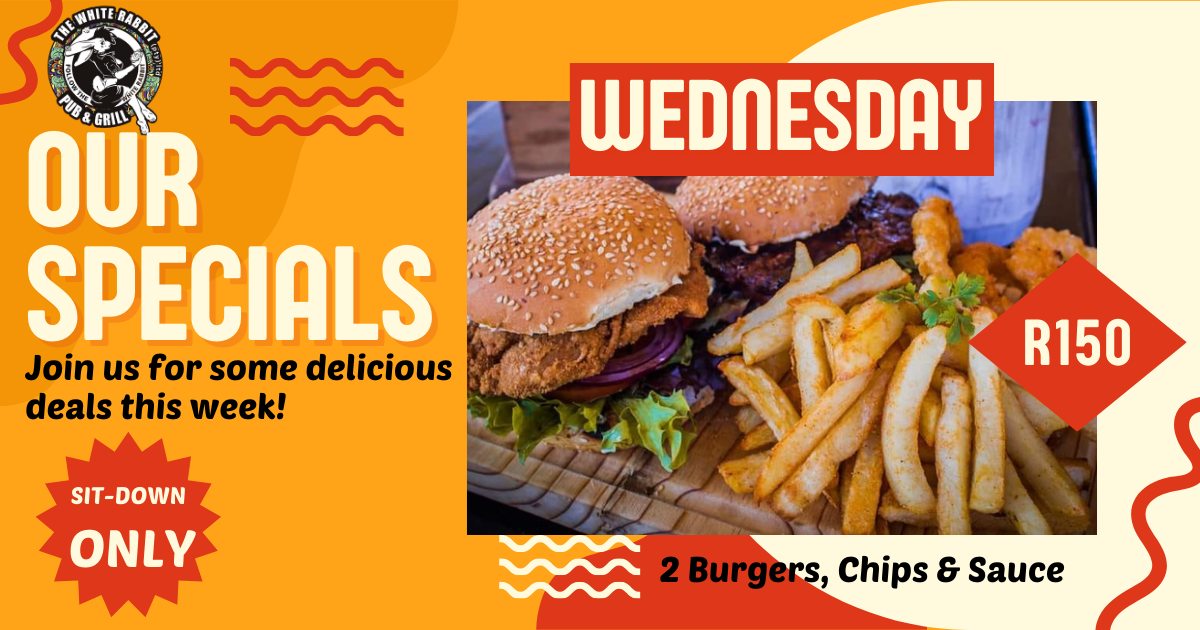 🎉 Weekly Specials at The... - The White Rabbit Pub Hermanus