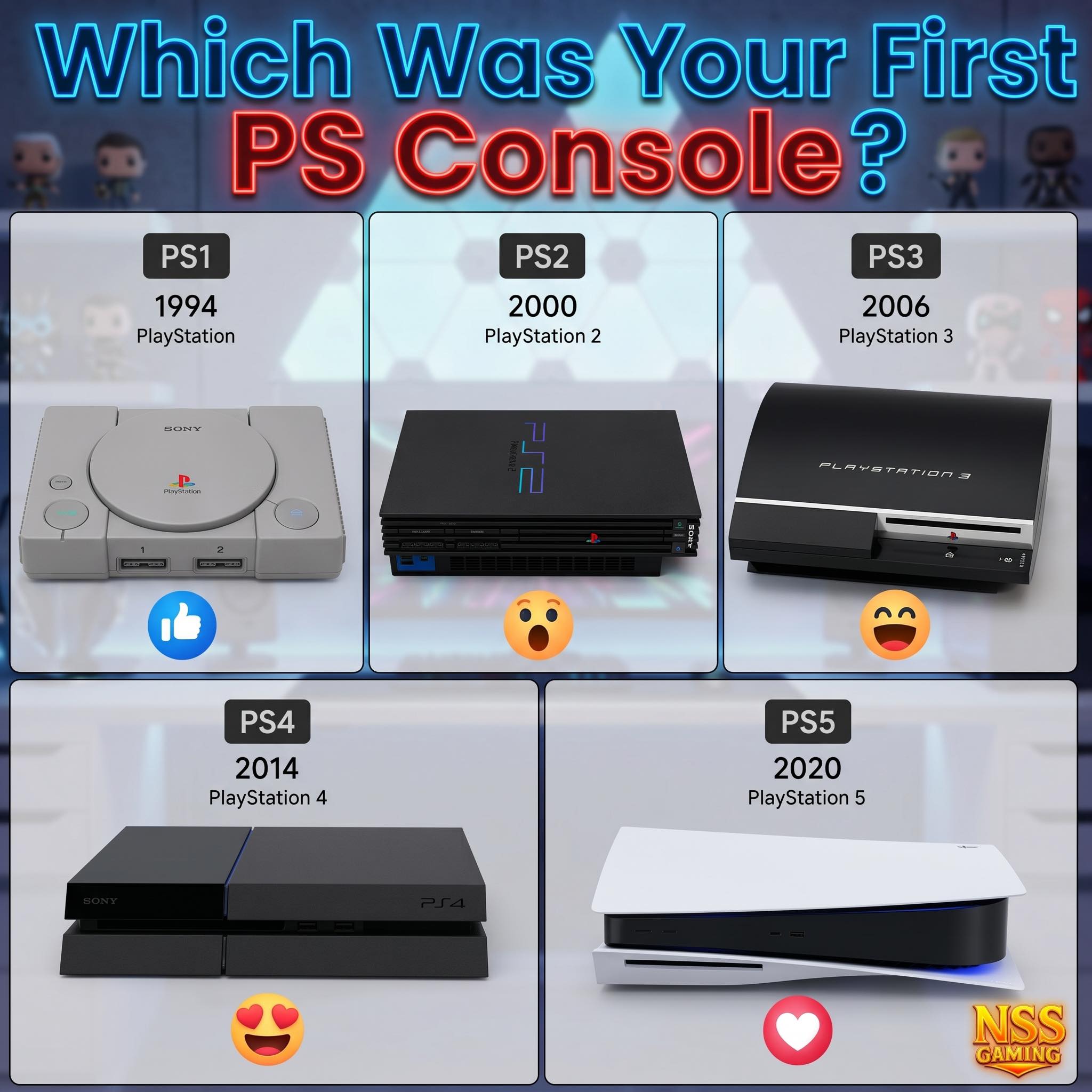 Which one did you start with? #ps1 #ps2 #ps3 #ps4 #ps5 #playstation!!