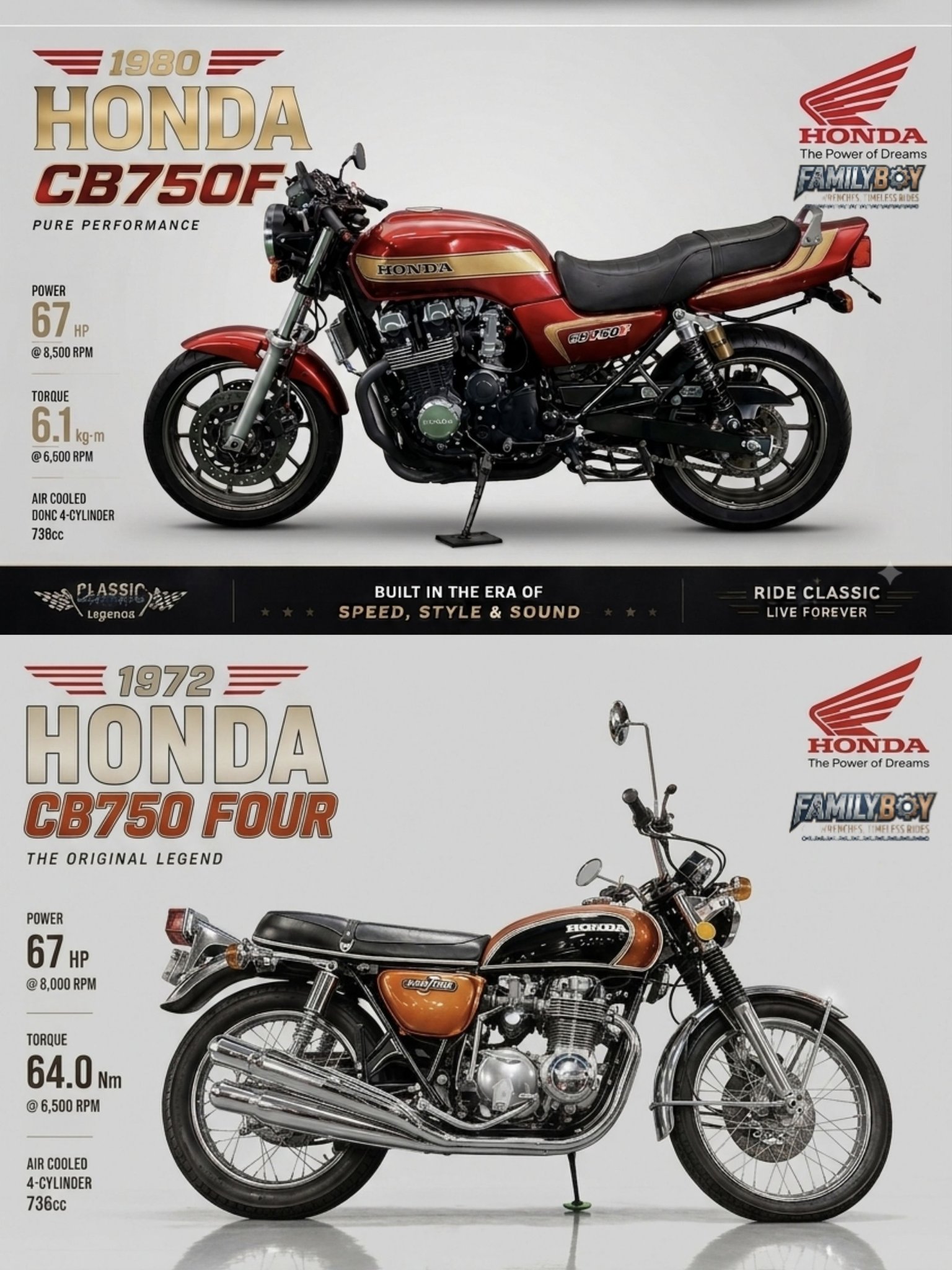 HONDA Brochure CB750 K7 F2 CB750K7 CB750F2 1977 & 1978 Sales