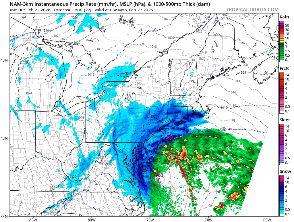 Weatherman G - Here's your brand new 00z 3km NAM - there's... | Facebook