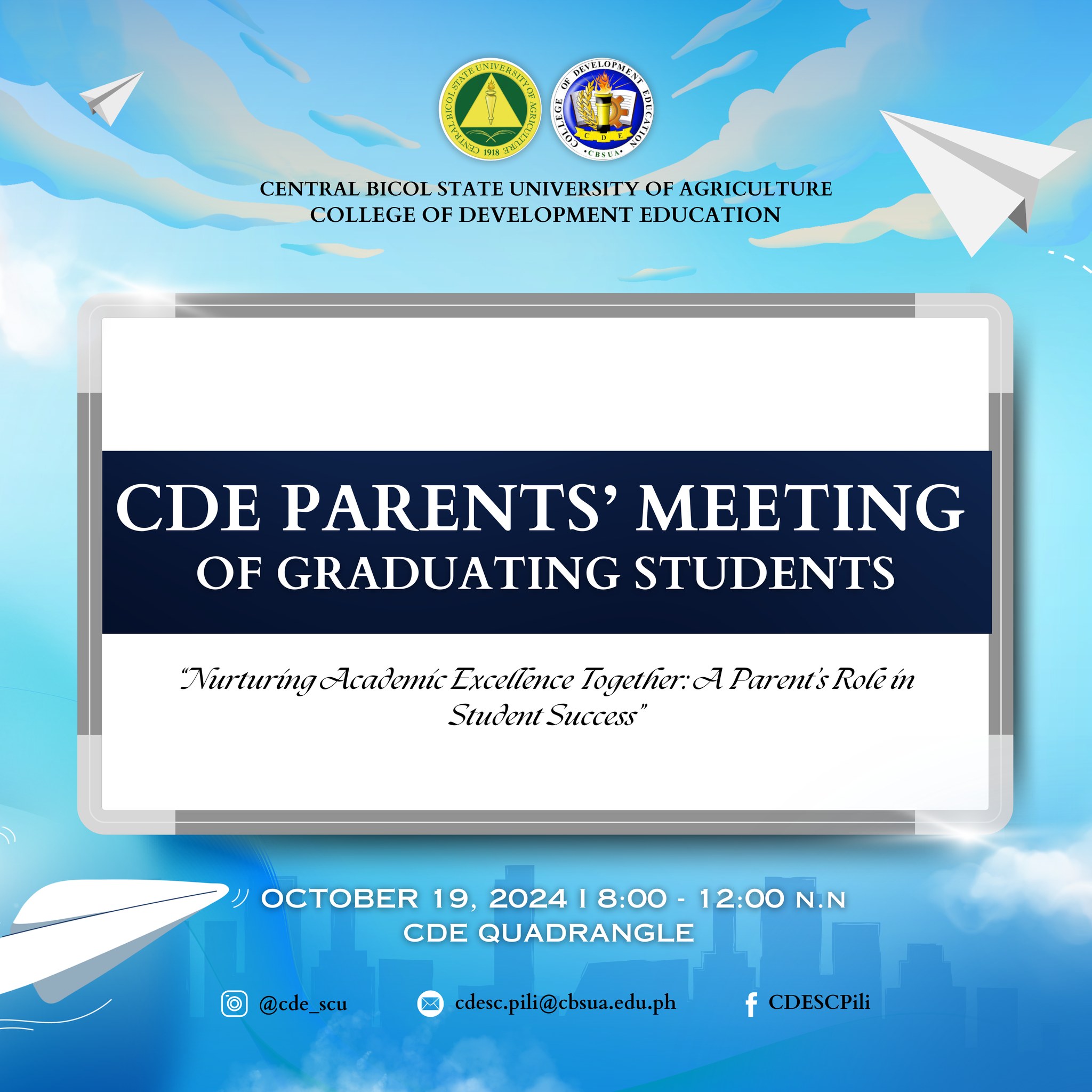College - 𝐂𝐃𝐄 𝐏𝐚𝐫𝐞𝐧𝐭'𝐬 𝐌𝐞𝐞𝐭𝐢𝐧𝐠 𝐨𝐟 𝐆𝐫𝐚𝐝𝐮𝐚𝐭𝐢𝐧𝐠 𝐒𝐭𝐮𝐝𝐞𝐧𝐭𝐬 𝐨𝐟 𝐁𝐚𝐭𝐜𝐡 𝟐𝟎𝟐𝟓 The ...