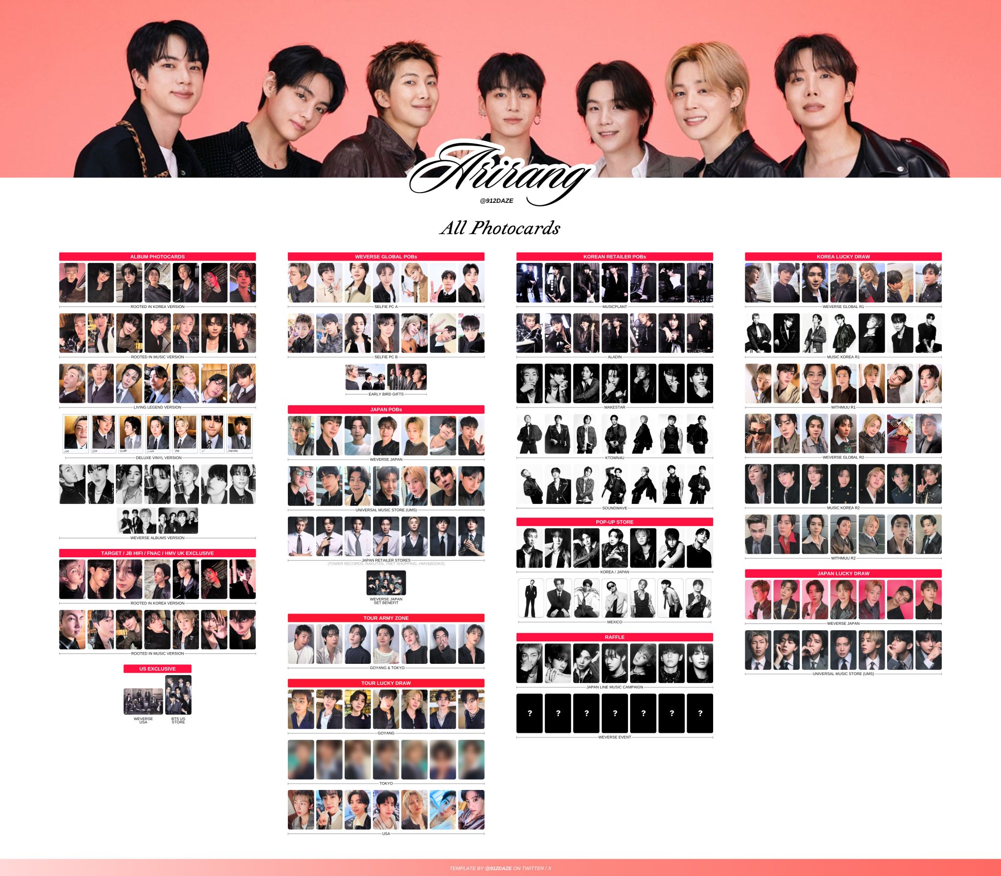 BTS ARIRANG Deluxe Vinyl LP トレカフォト無　未再生 Arirang deluxe vinyl photocards 😍🥰