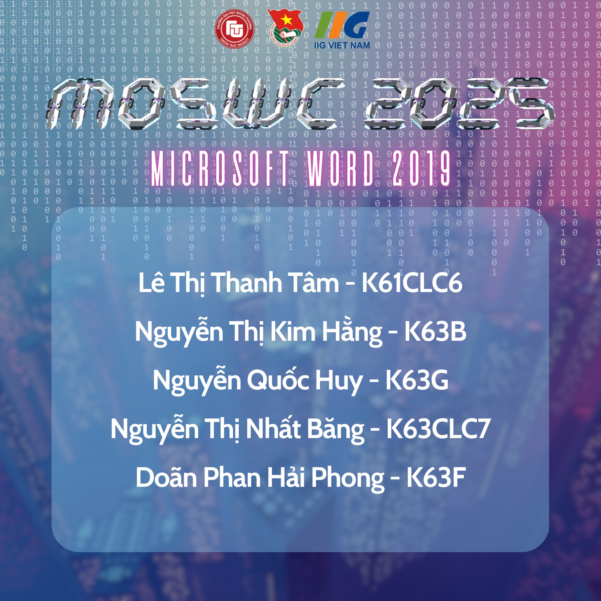 [MOSWC 2025] CÔNG BỐ DANH SÁCH ĐỘI TUYỂN THAM DỰ CUỘC THI VÔ ĐỊCH TIN ...