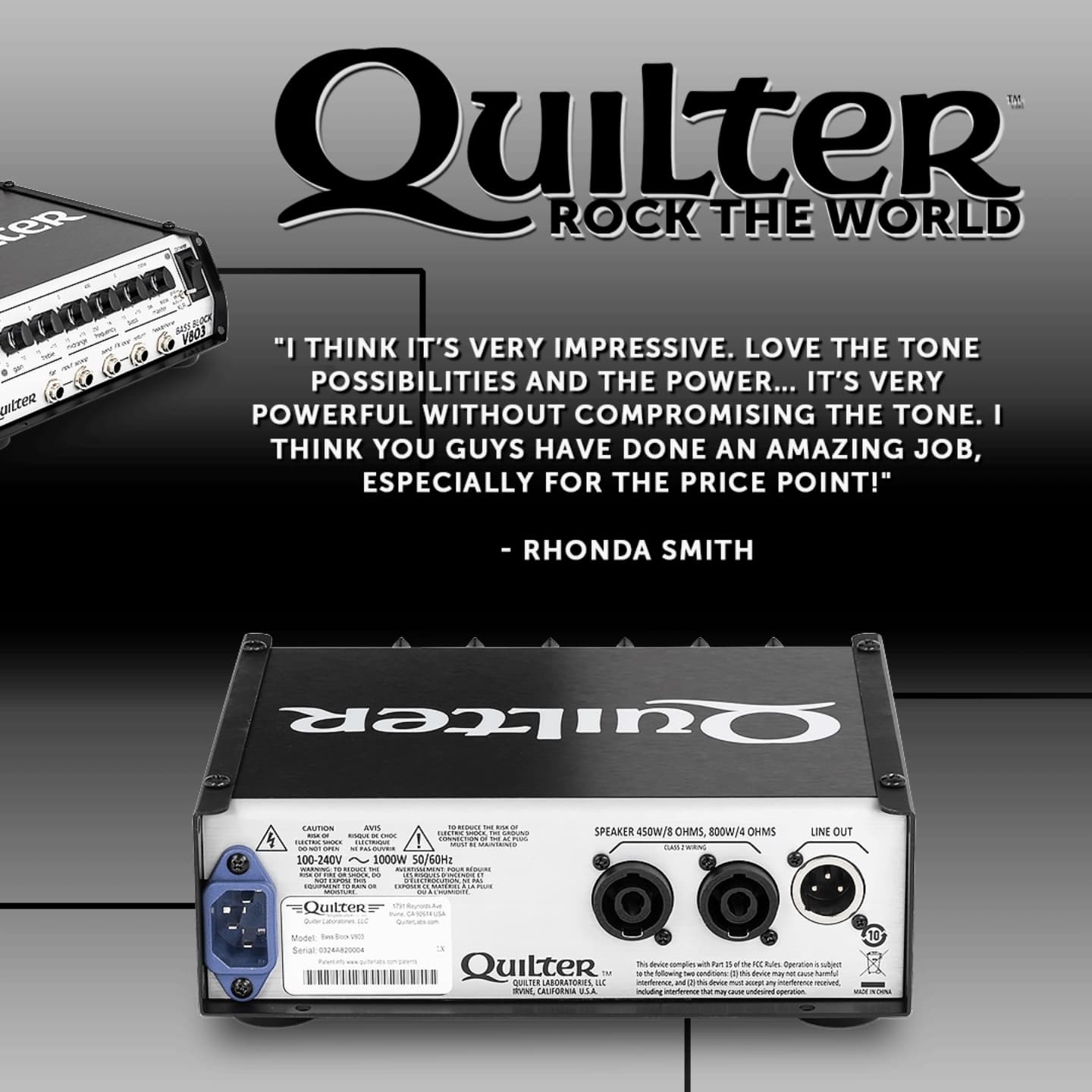 Quilter Bass Block V803 amplifier praised by experts