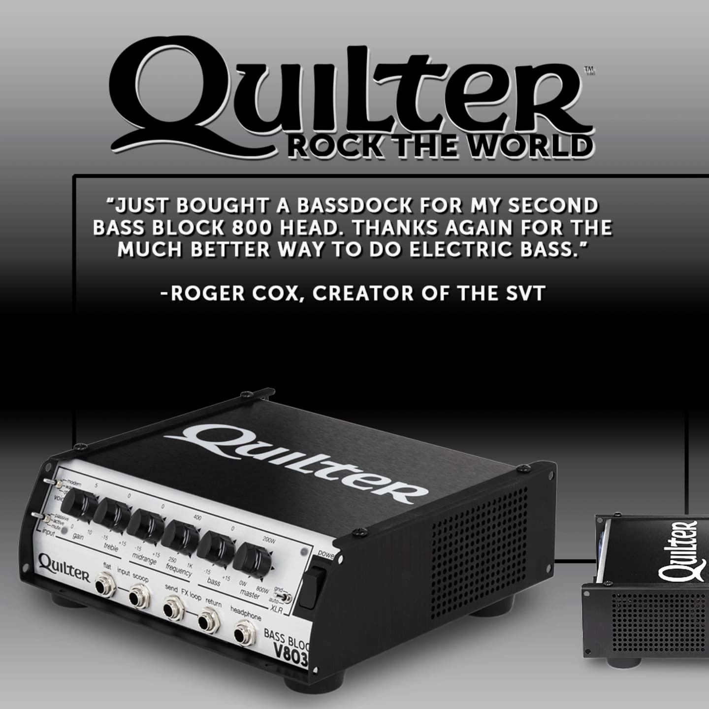 What are the experiences with the Quilter Bass Block V803?