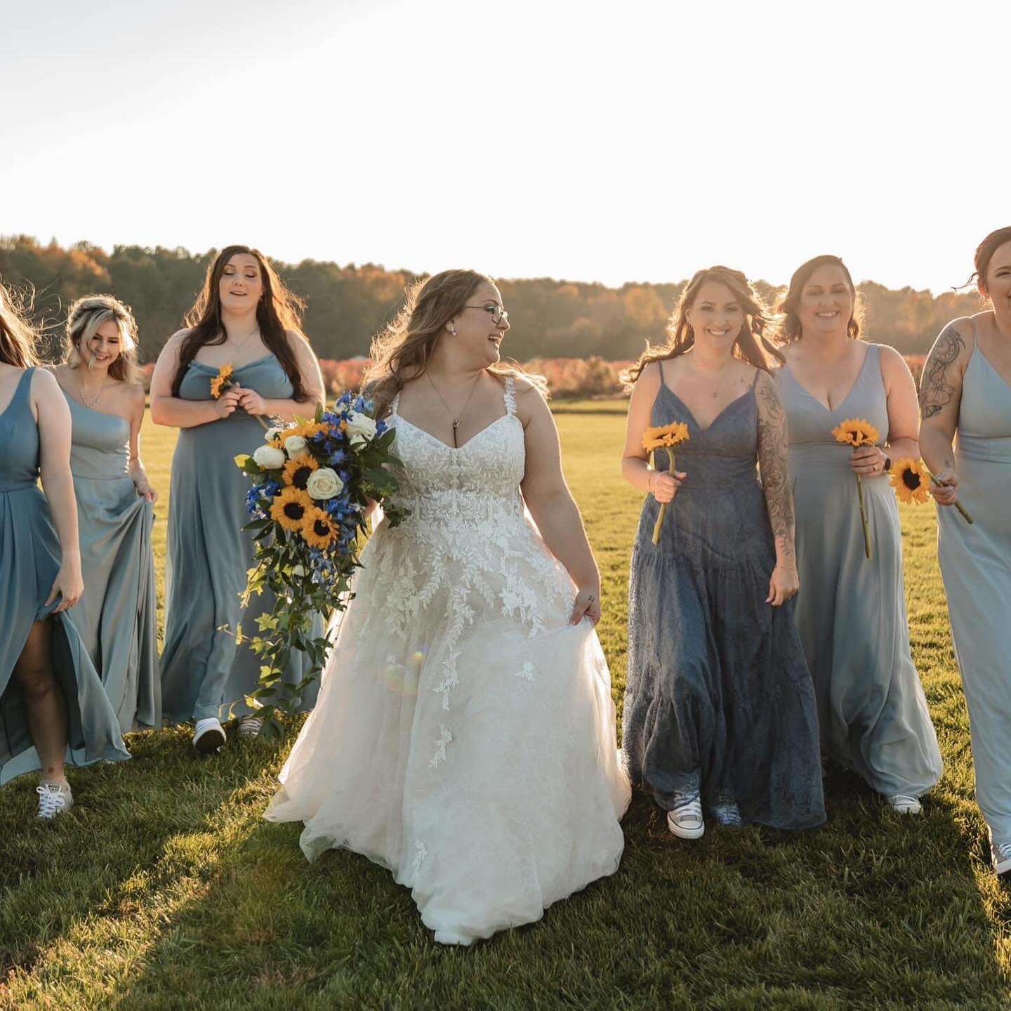 bridesmaid dress with converse shoes What reception looks good shoes? bridesmaids wearing sneakers