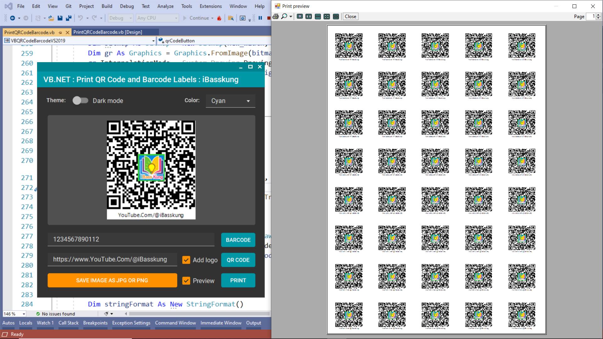 Code - สวัสดี Visual Basic .NET !!! โปรแกรมพิมพ์ QR Code และ Barcode ...