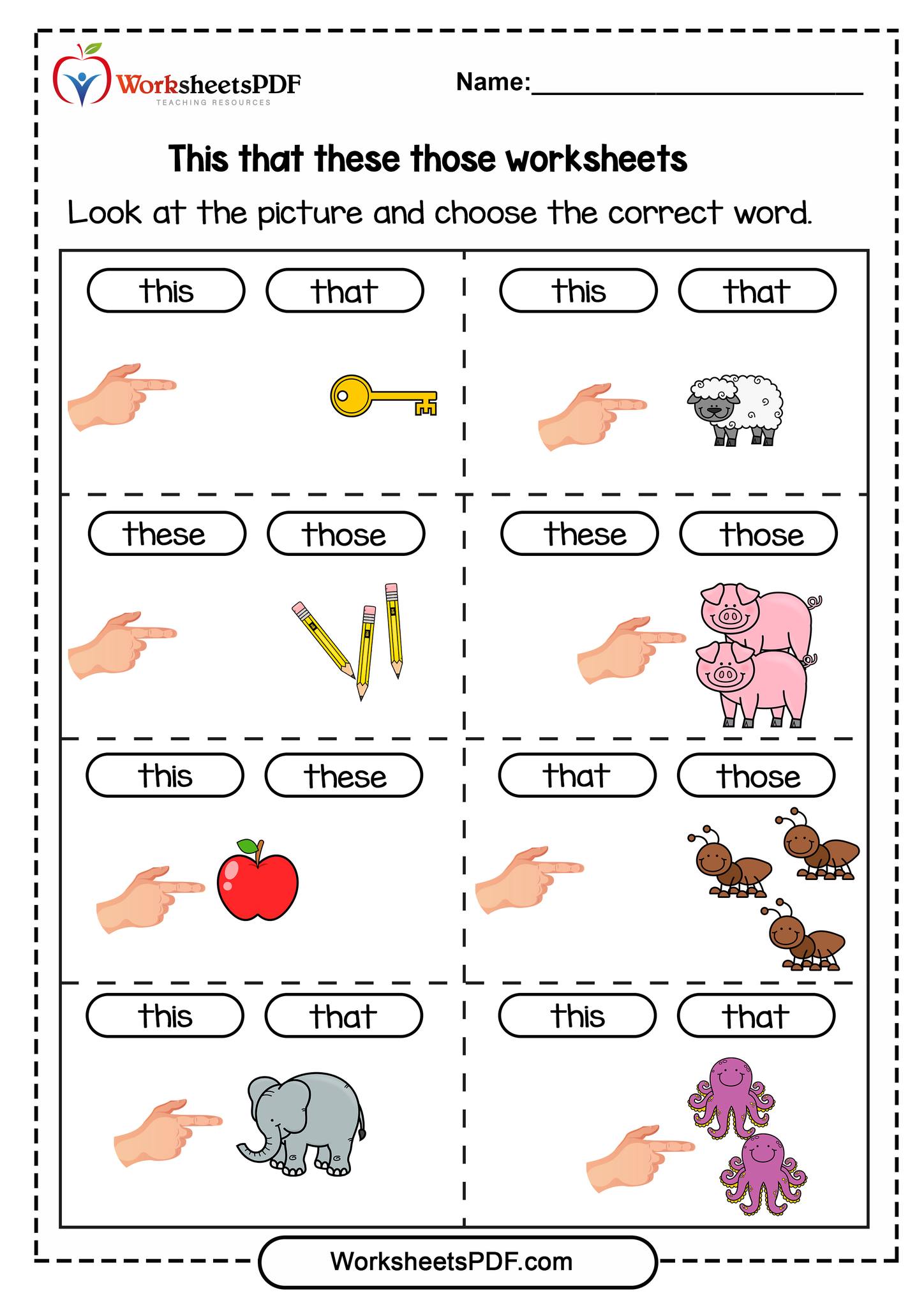 Worksheets PDF - This That These Those Worksheets... | Facebook
