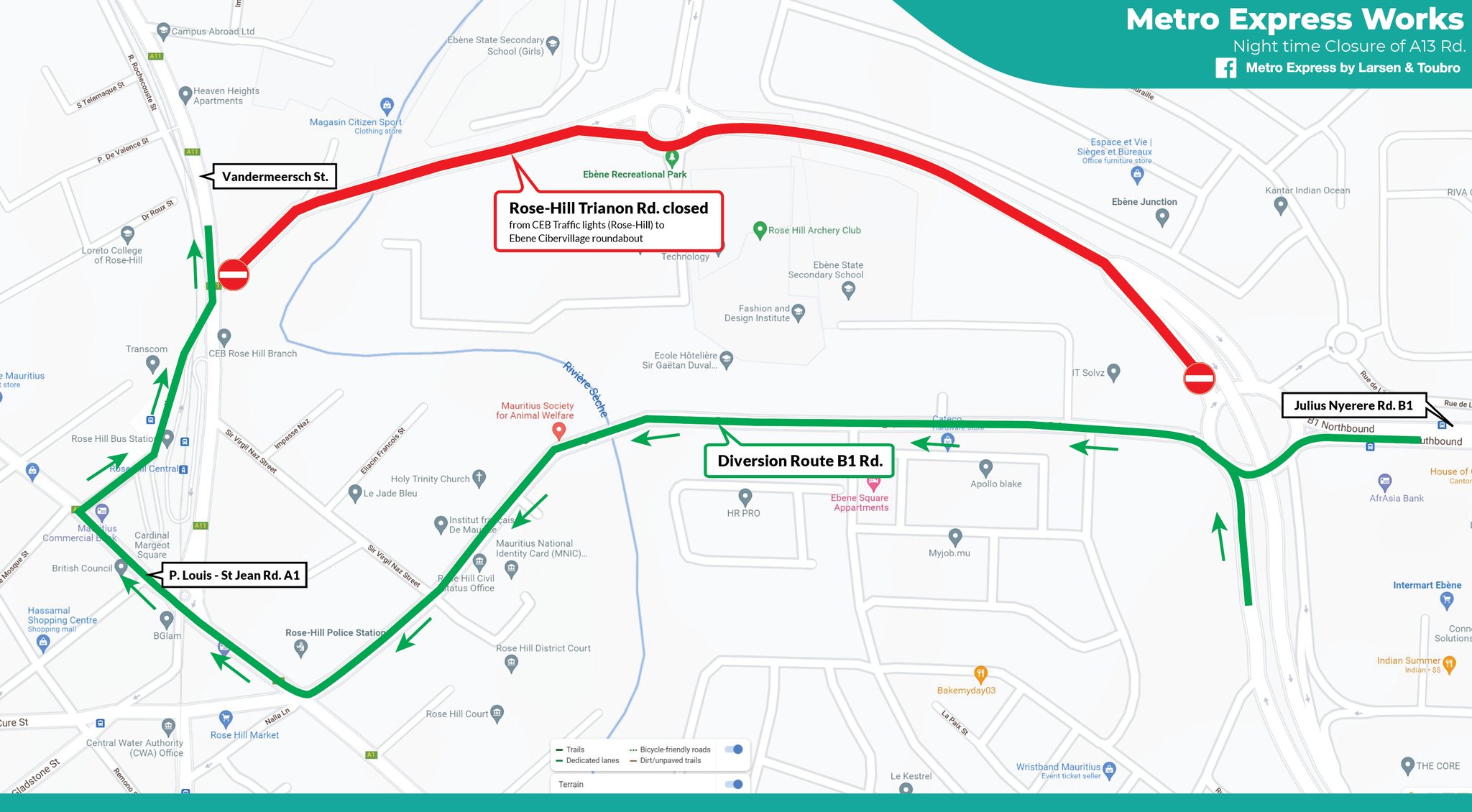 Larsen - ⛔ Night time closure of A13 Road between the signalised ...
