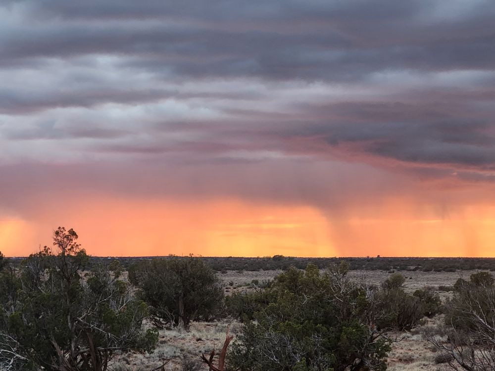 Just a little rain as the sun goes down. Avra Valley, Arizona USA