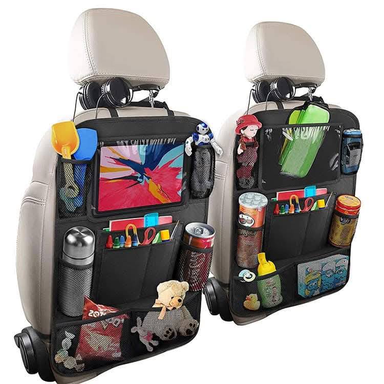 Organisateur De Siège Auto 2 Pièces - 10 Poches + Support Tablette - Protection Et Rangement Pour Voiture