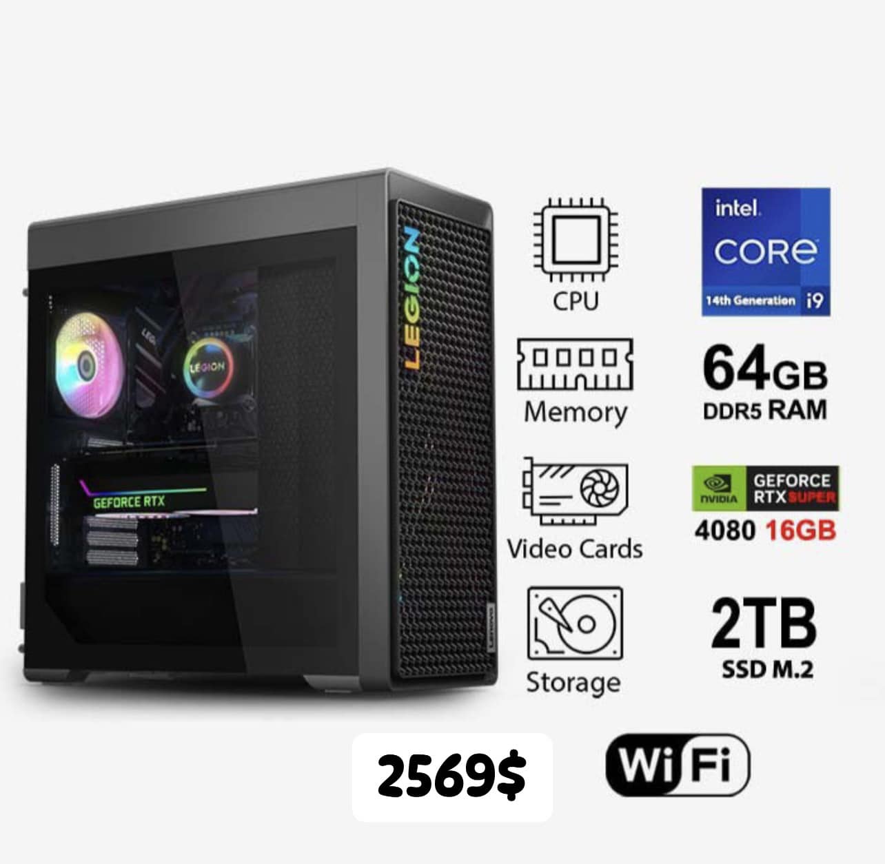 ? LEGION T7 GAMING | 34IRZ8 ○ CPU : Intel® Core™ i9-14900KF 