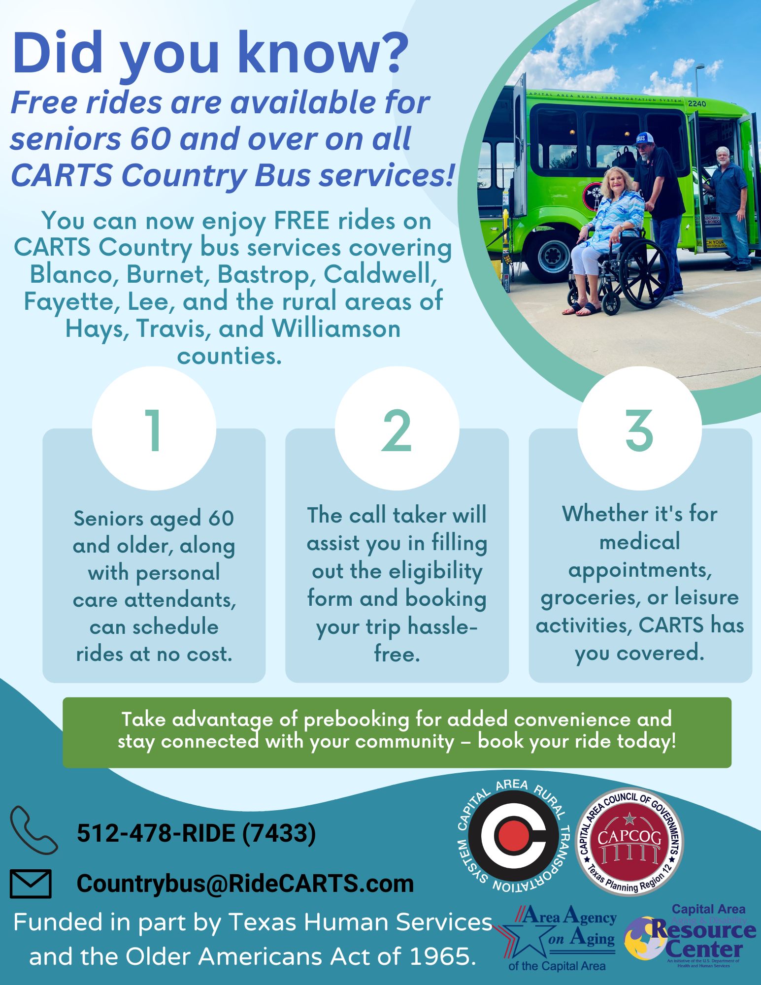 CARTS - 🚍 Free Rides for Seniors 60 and Over on CARTS Country Bus ...