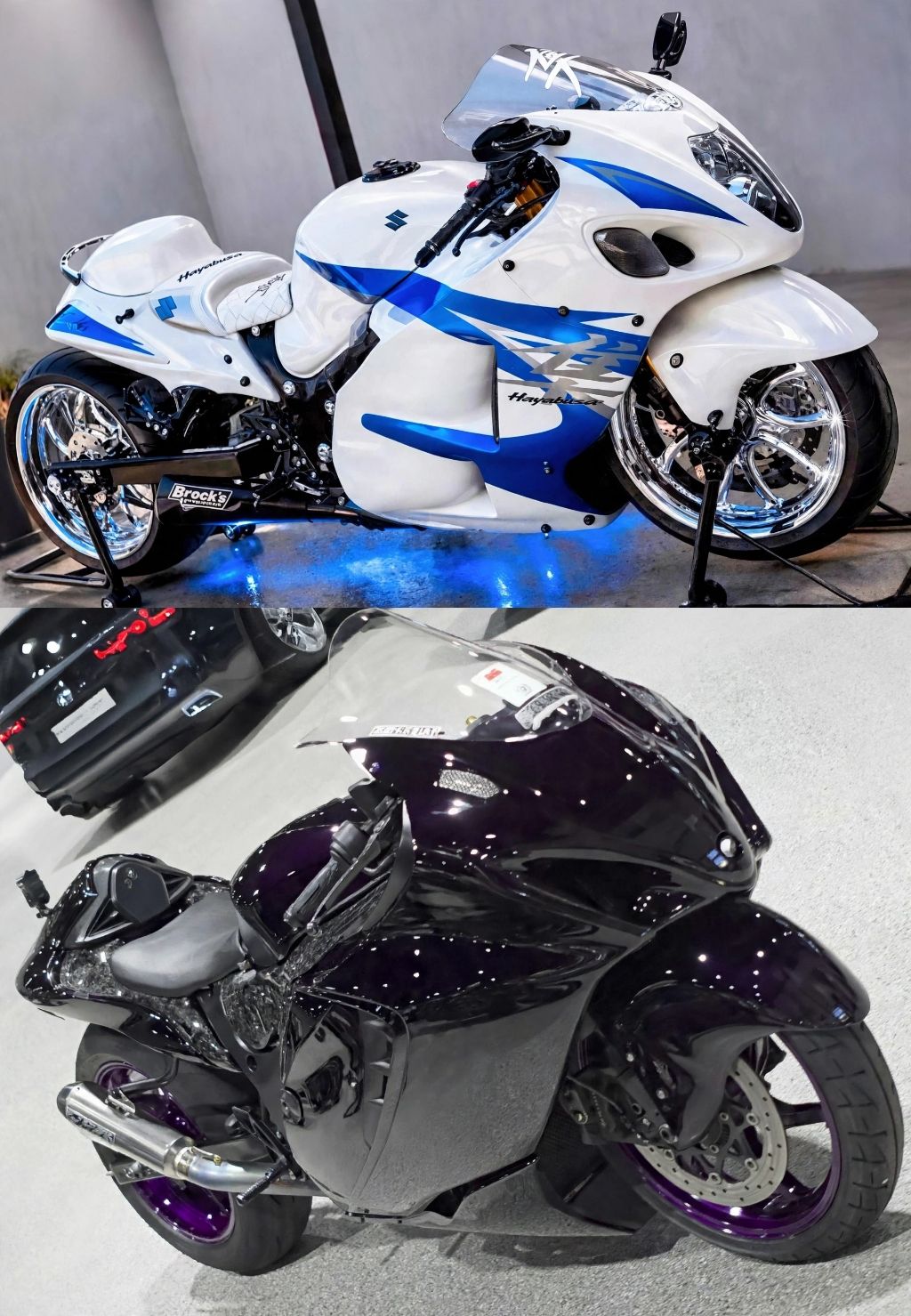 Suzuki Hayabusa with a warning paint job