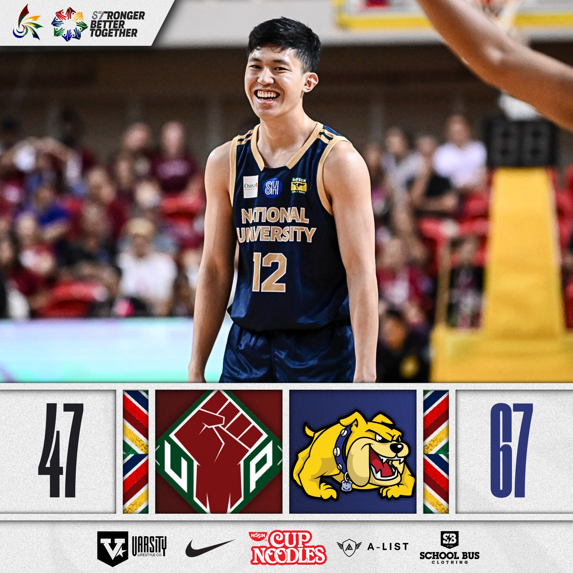 The UAAP - NU Bulldogs d. UP Fighting Maroons, 67-47. #UAAPSeason87 # ...