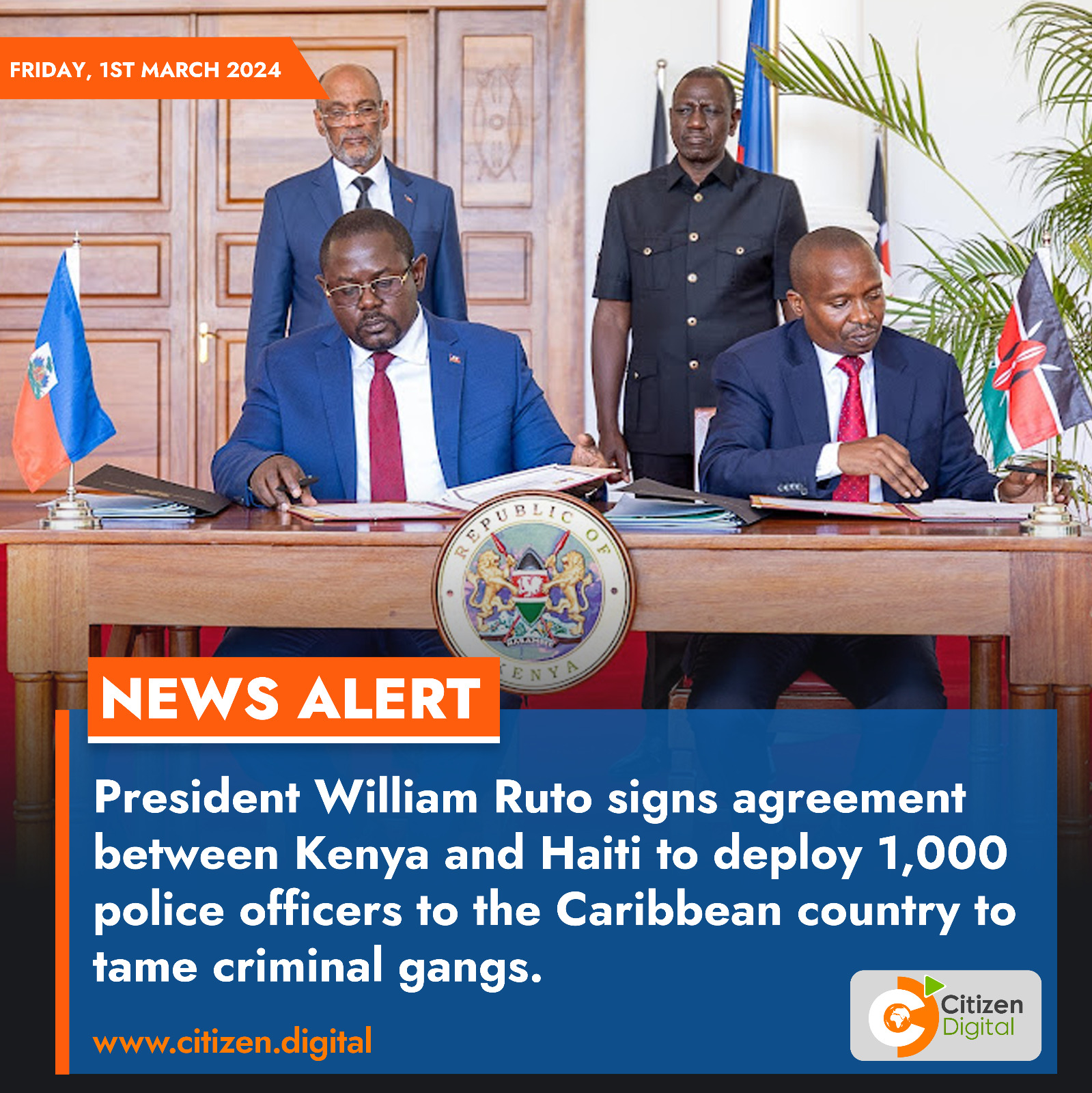 President William Ruto signs agreement... - Citizen TV Kenya