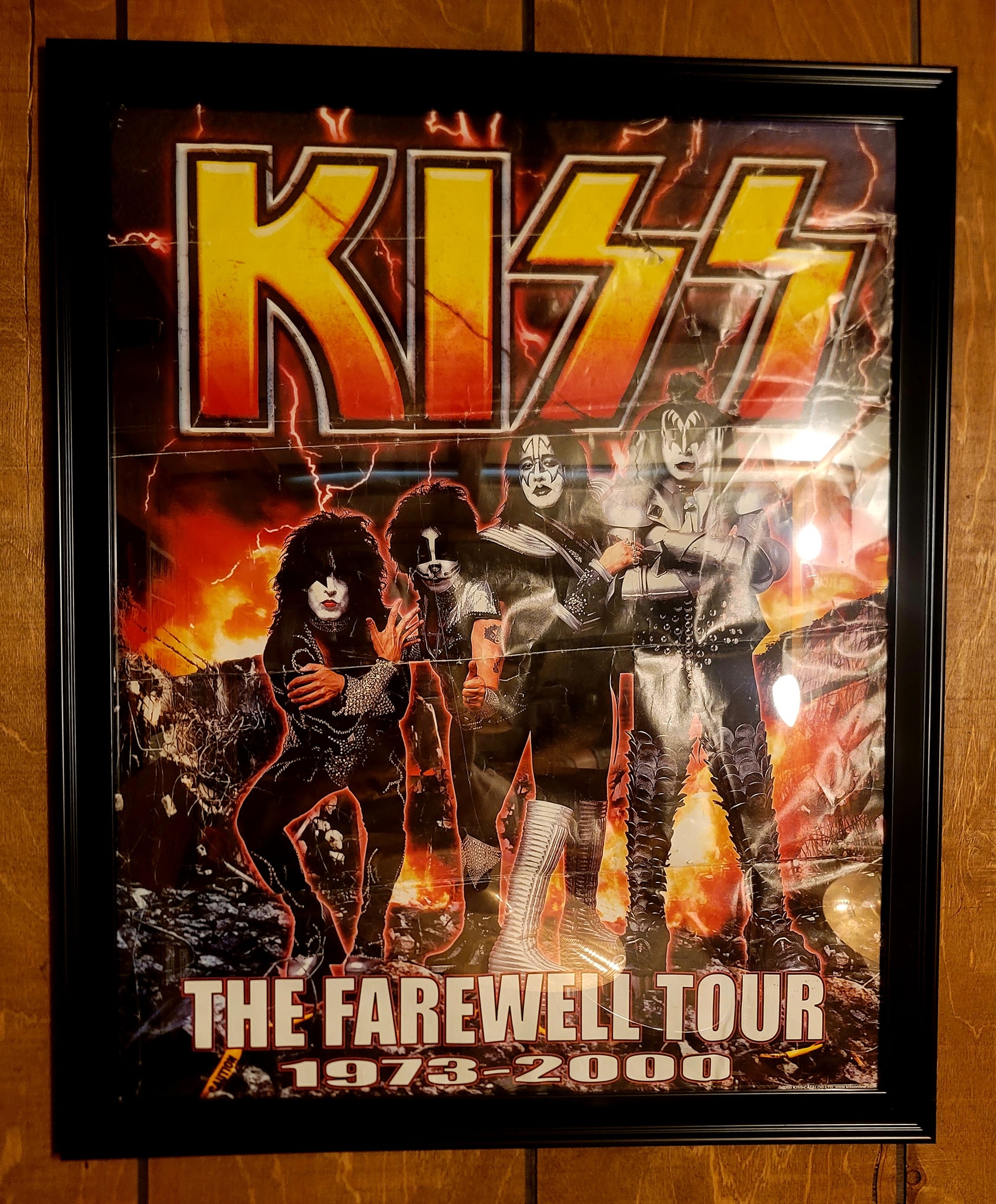 KISS 1996 Alive World Tour poster with original members