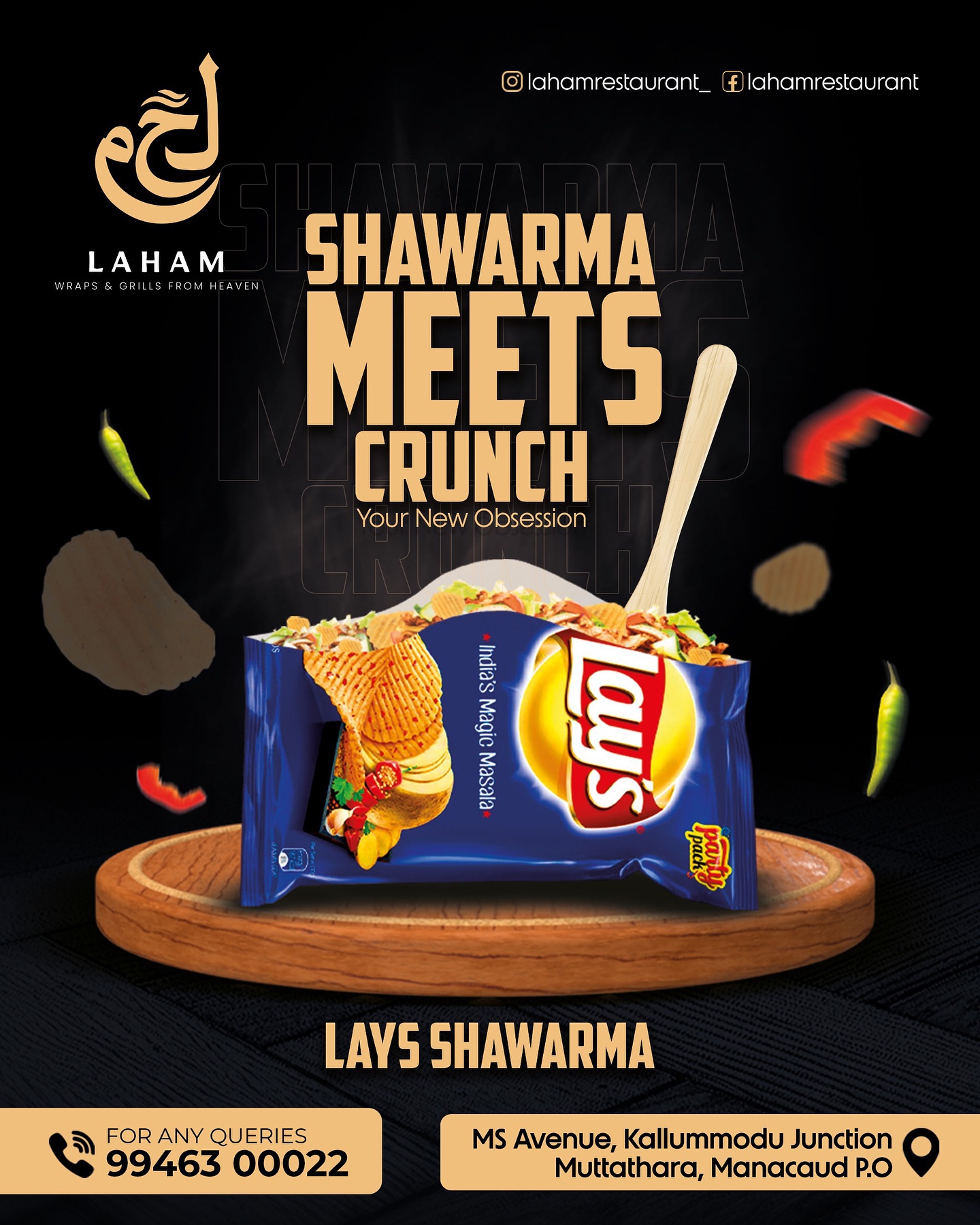 lahamrestaurant_ - .Get ready for a flavor explosion! Our Lays Shawarma ...