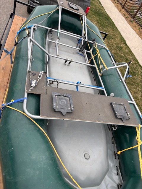 Maravia 13' Self Bailing Kevlar Raft, frame, utility trailer - Kayaks ...
