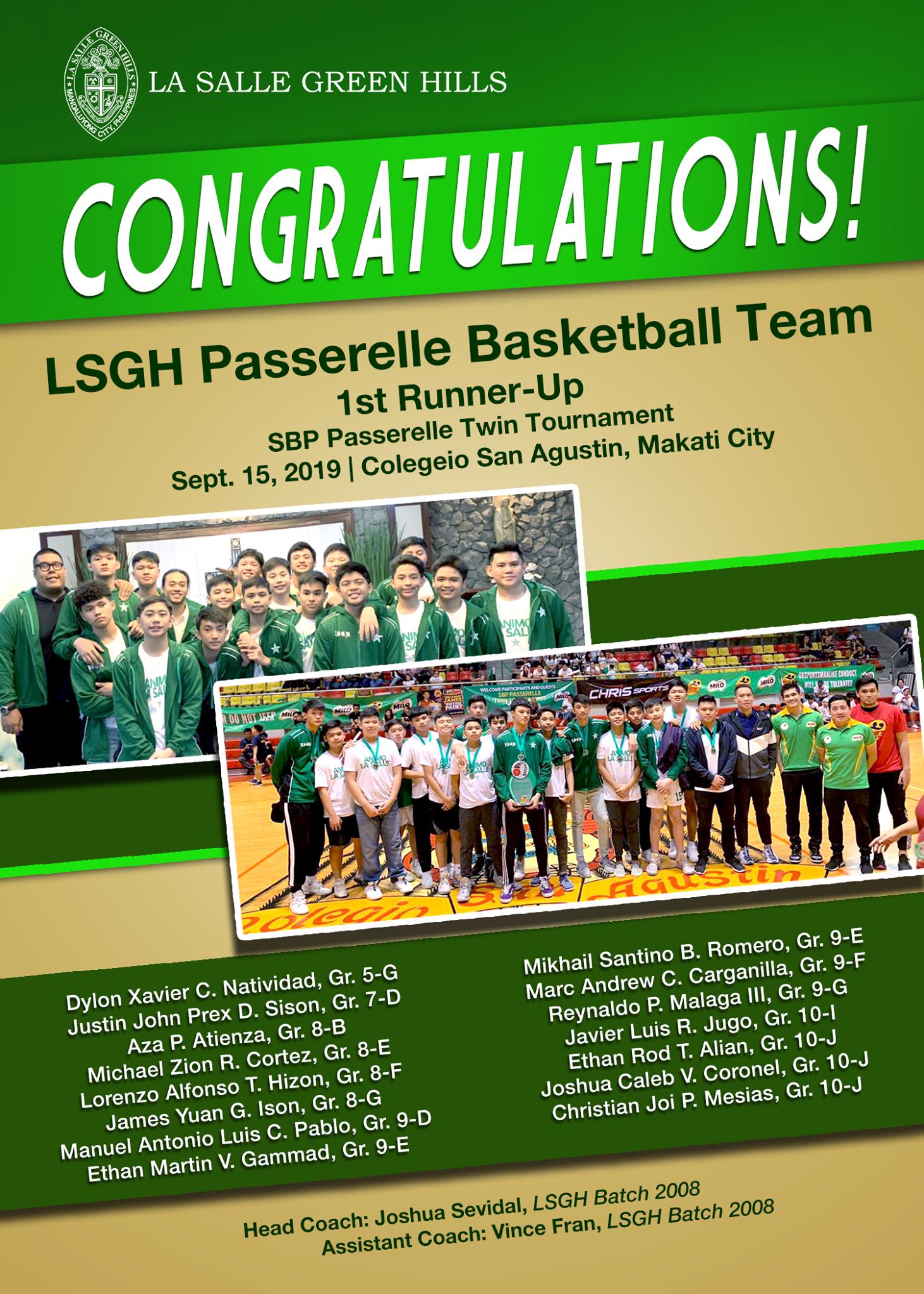 Congratulations to the LSGH... - La Salle Green Hills - 1959 | Facebook