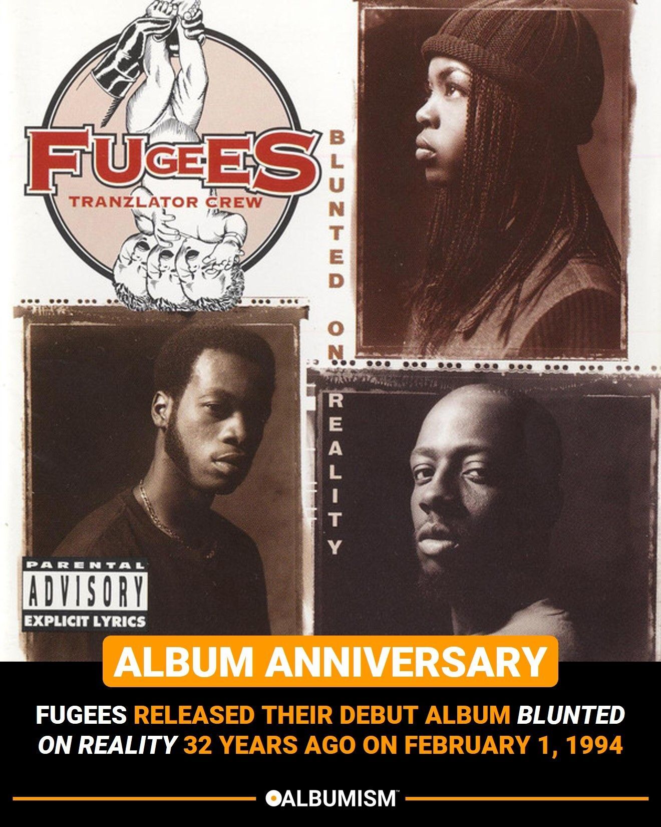 ヒップホップ+ラップ Fugees - Blunted On Reality Fugees released their debut album 'Blunted On Reality' 32 years