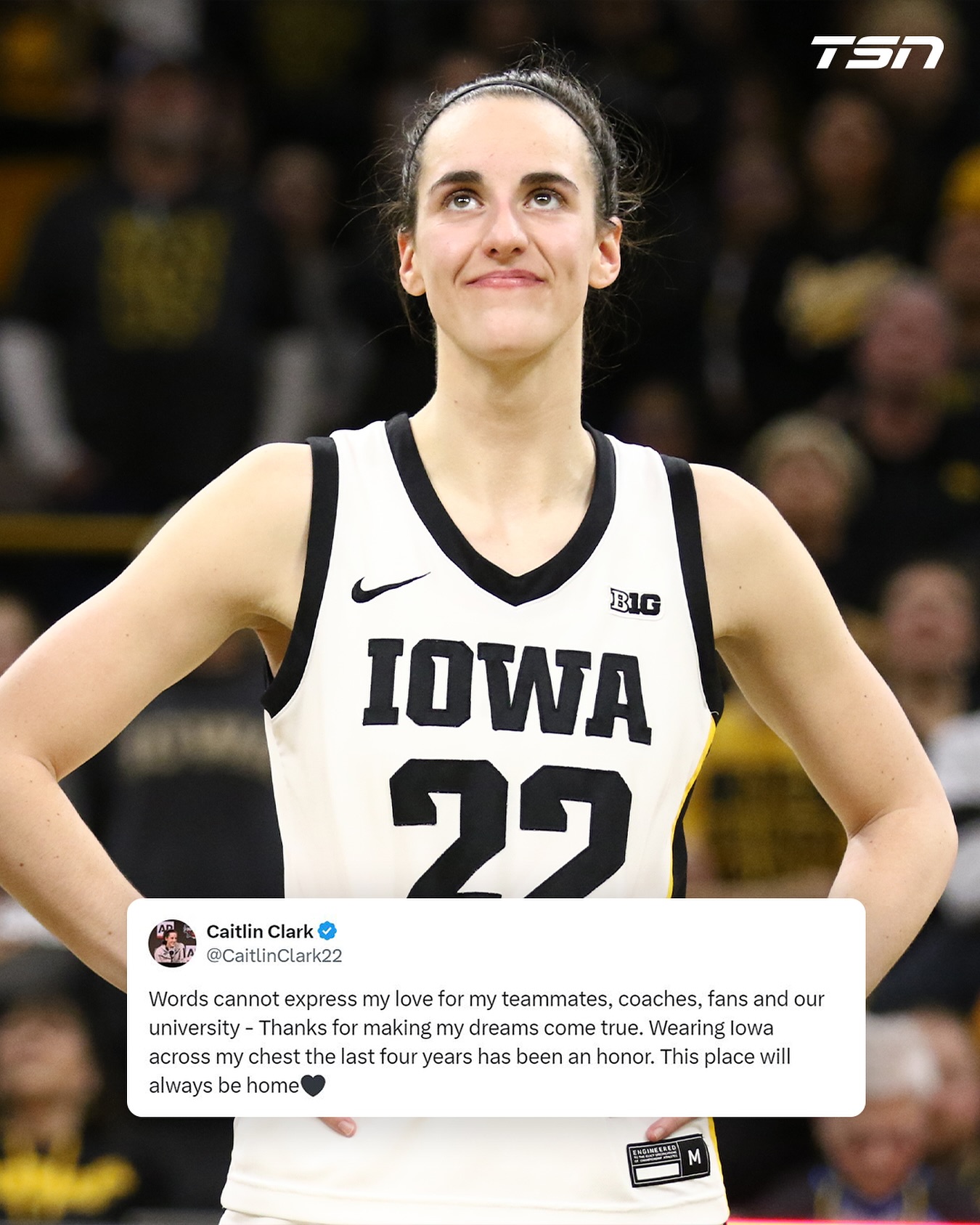 Caitlin Clark thanks Iowa after her final game as a Hawkeye 