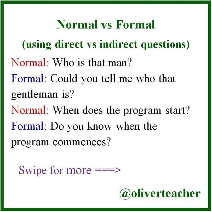 Oliver Teacher - Normal vs Formal 😊 ️ . #english...
