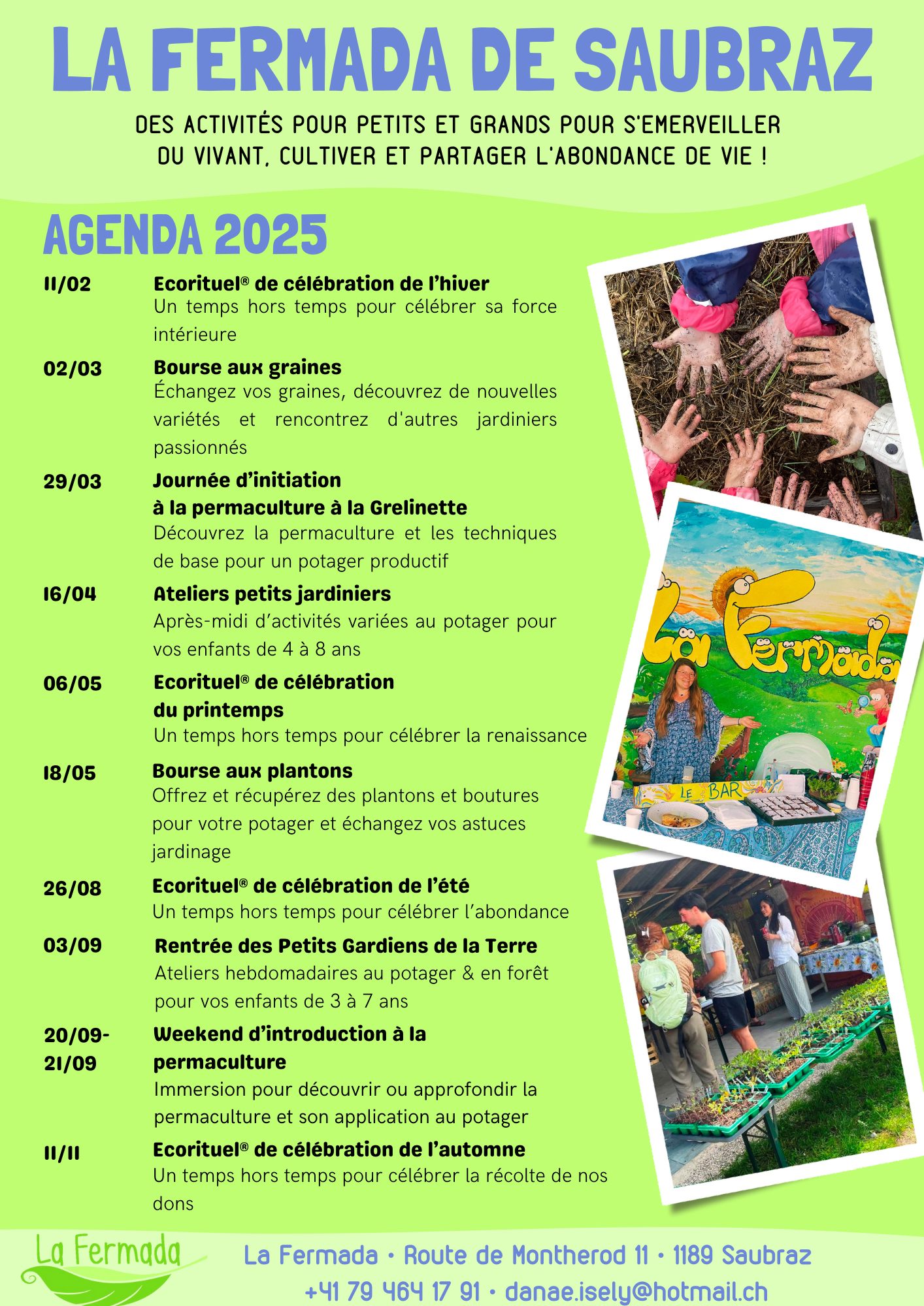 La Fermada - Voici le tout beau tout neuf agenda 2025 des activités de ...
