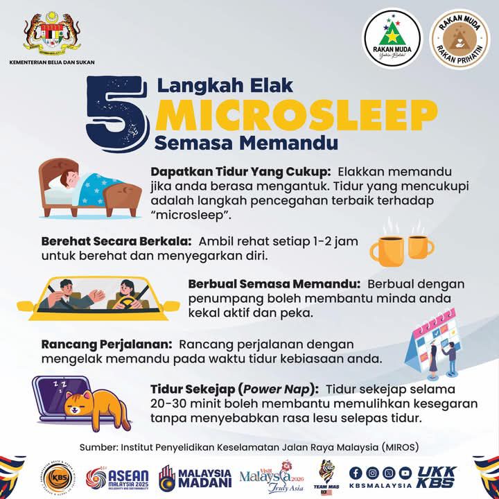 MAYC - Lima langkah untuk mengelak Microsleep semasa memandu. Amalkan ...