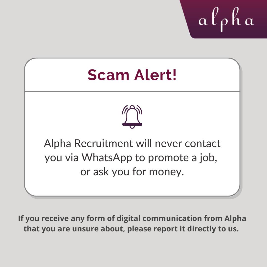 📢⚠️ Scams Alert! It’s been bought to... - Alpha Recruitment | Facebook