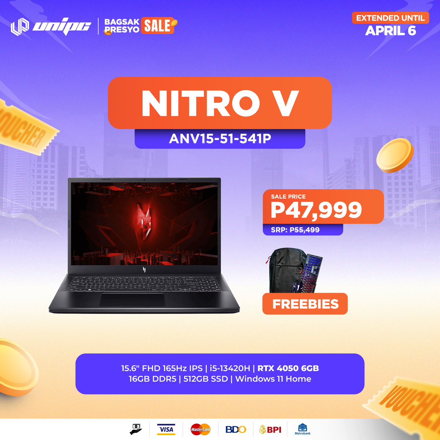 UniPC - RTX 4050 under 48k ang Nitro V 541P! Price valid until April 6 ...