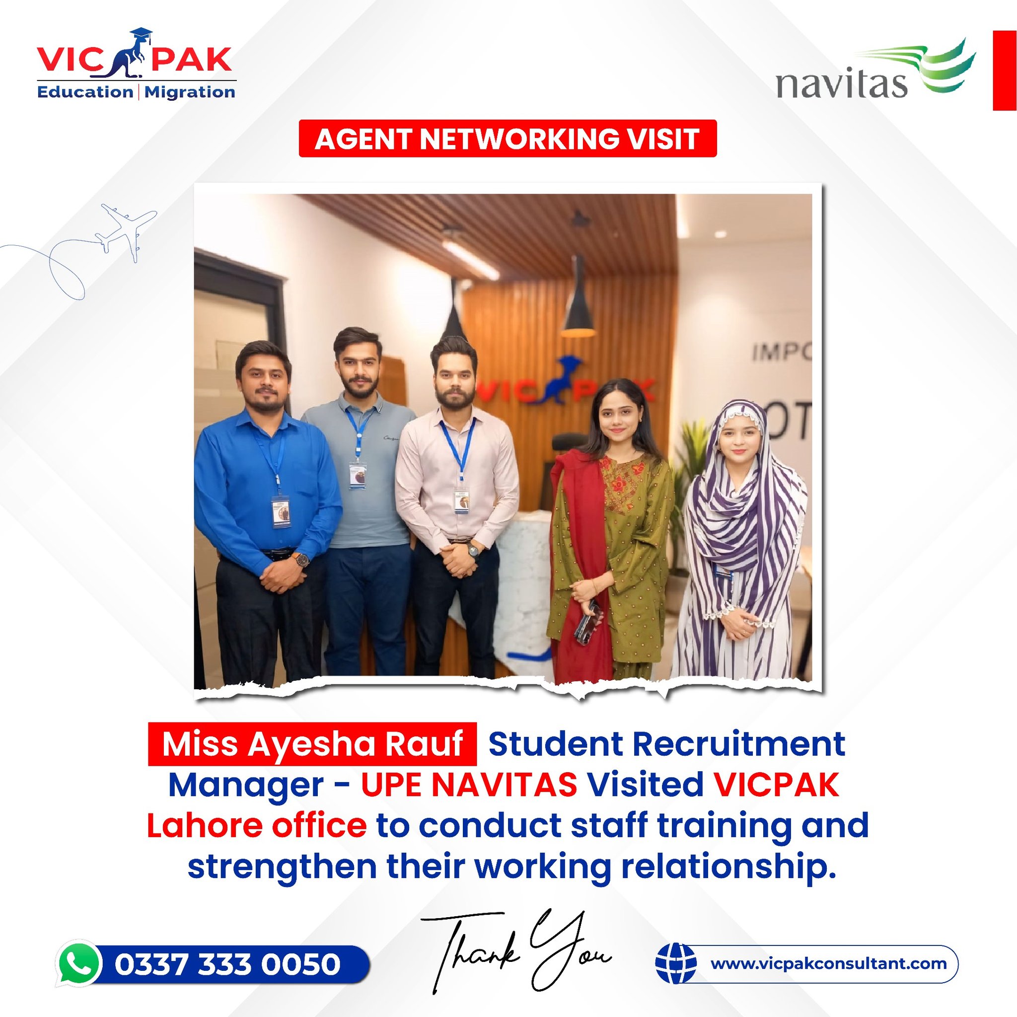 Vicpak - We were honored to host Miss Ayesha Rauf, Student Recruitment ...