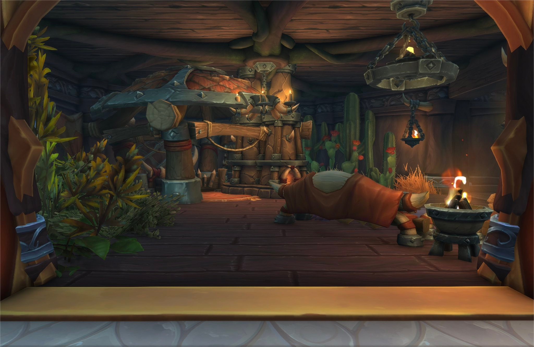 Showing off my Horde house in World of Warcraft