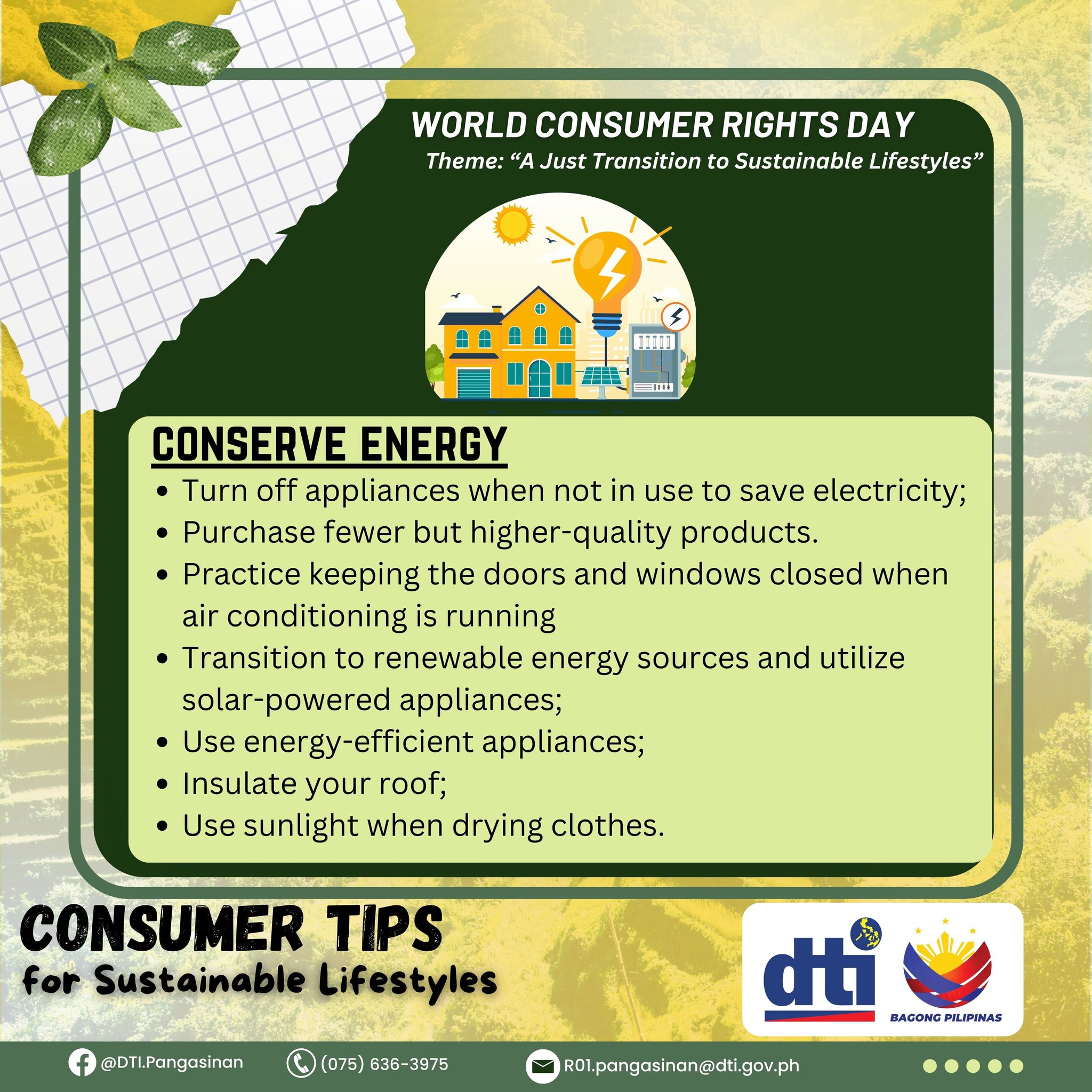 DTI - Consumer Tips for Sustainable Lifestyles: Conserve Energy! The ...