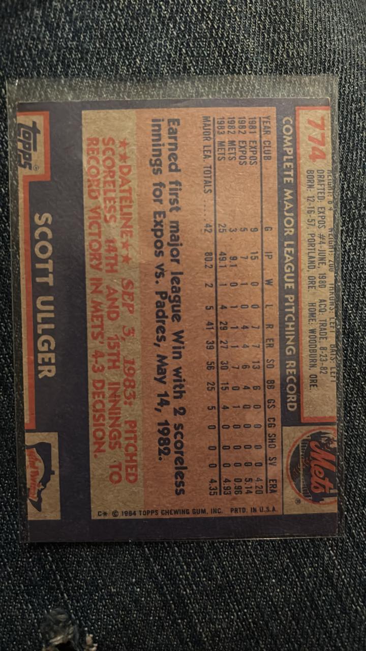 Identify rare 1984 tops sports card error?