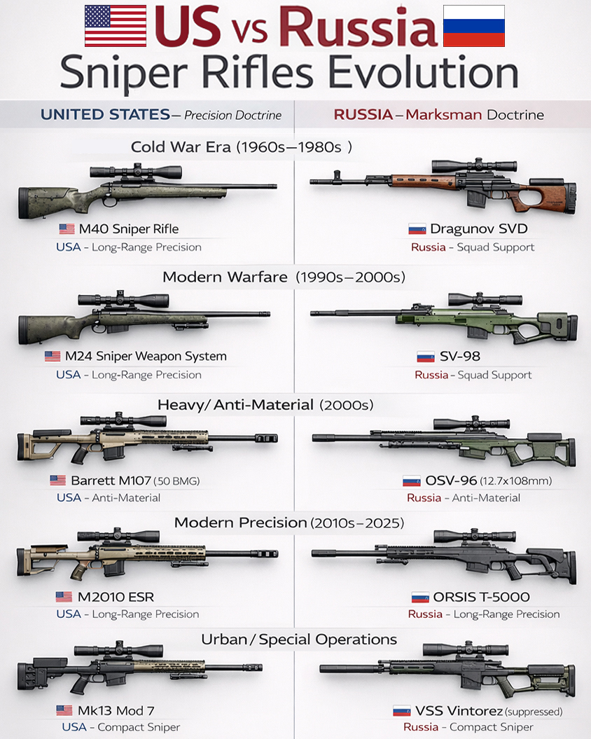 Global - US vs Russia | Sniper Rifles Evolution (Cold War to Modern Era ...