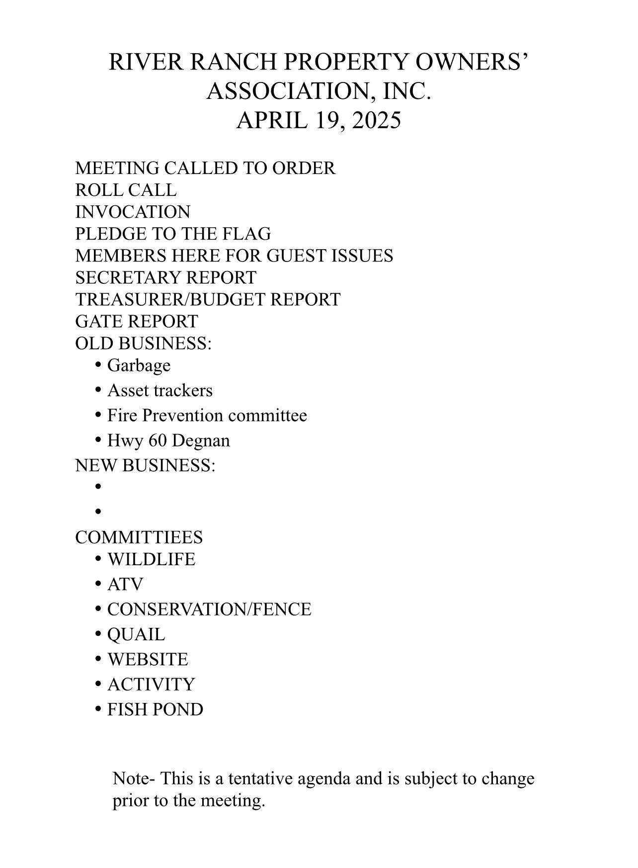 River Ranch Property Owners Association, Inc | Lake Wales FL
