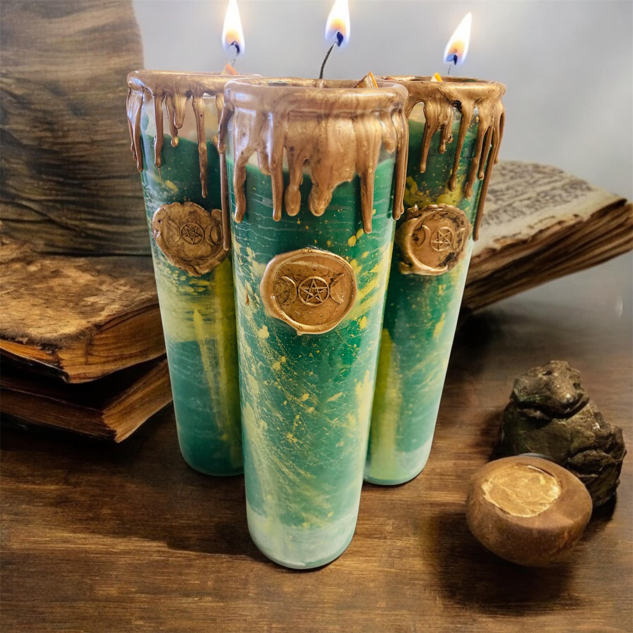 Aazon.co: Good Fortune Spell Candle By Art Of The Root | Handade