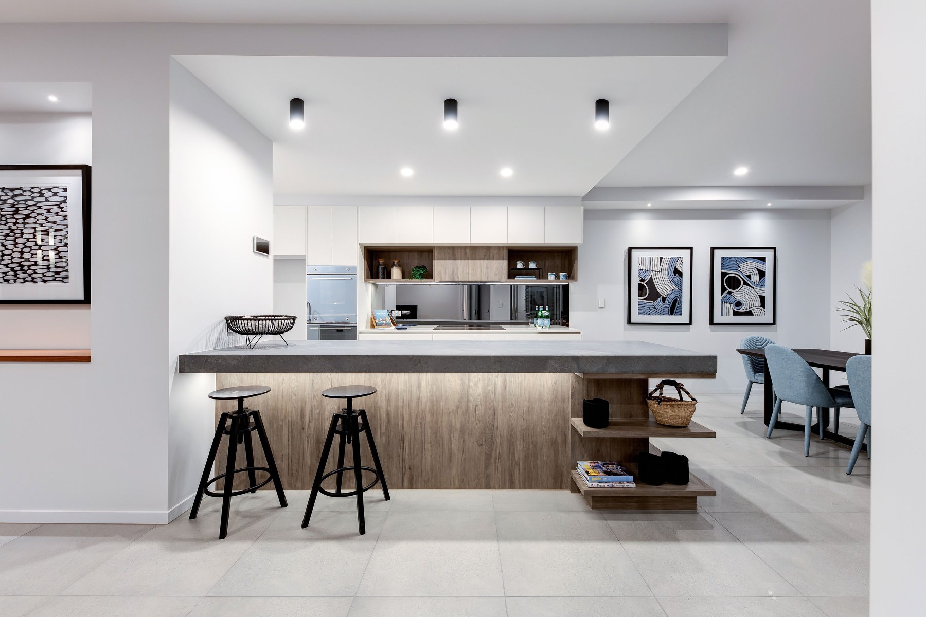 Shine Building - This open-plan kitchen layout features a...