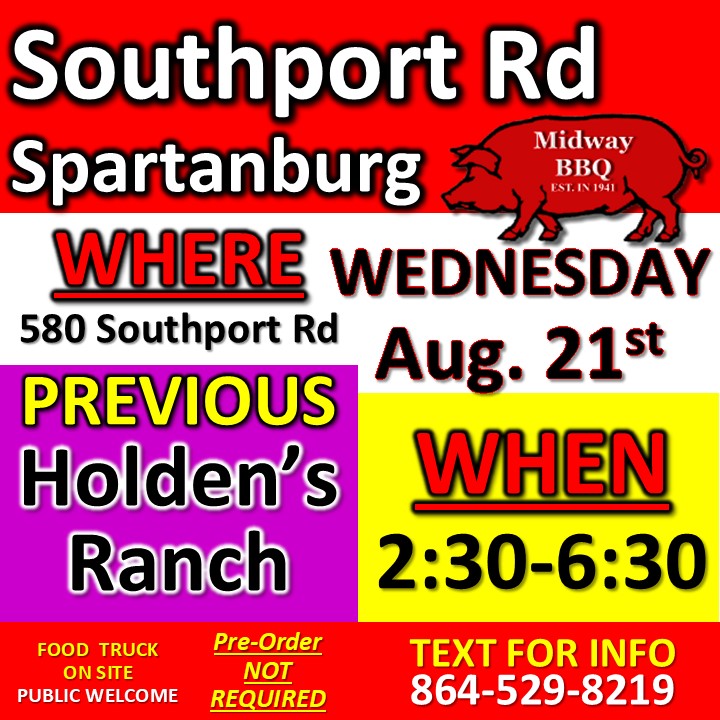 Midway BBQ - 🚨 Spartanburg opens at 2:30🚨 🏁HASH 🏁RIBS 🏁BBQ...