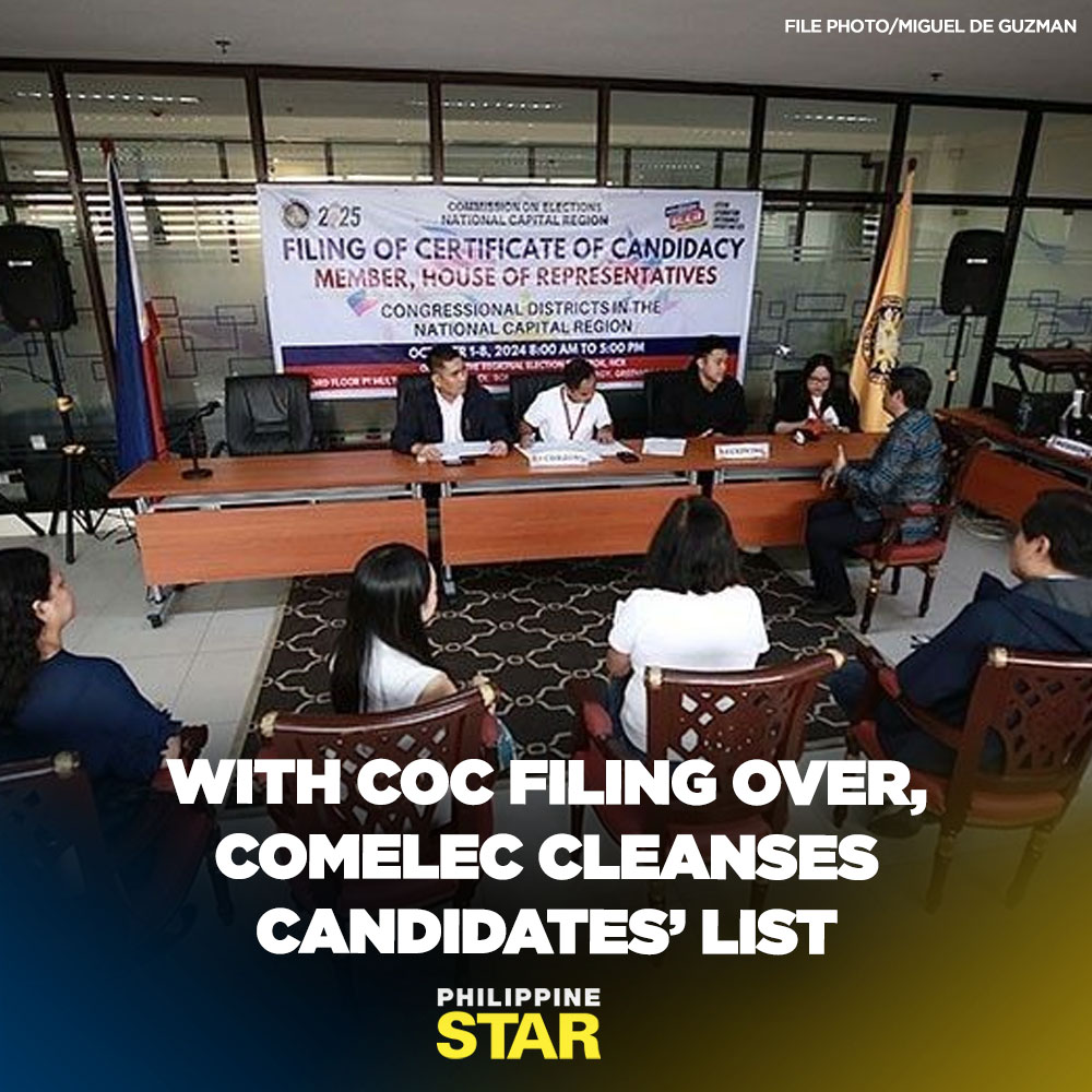 Philippine Star - A day after the end of the filing of...
